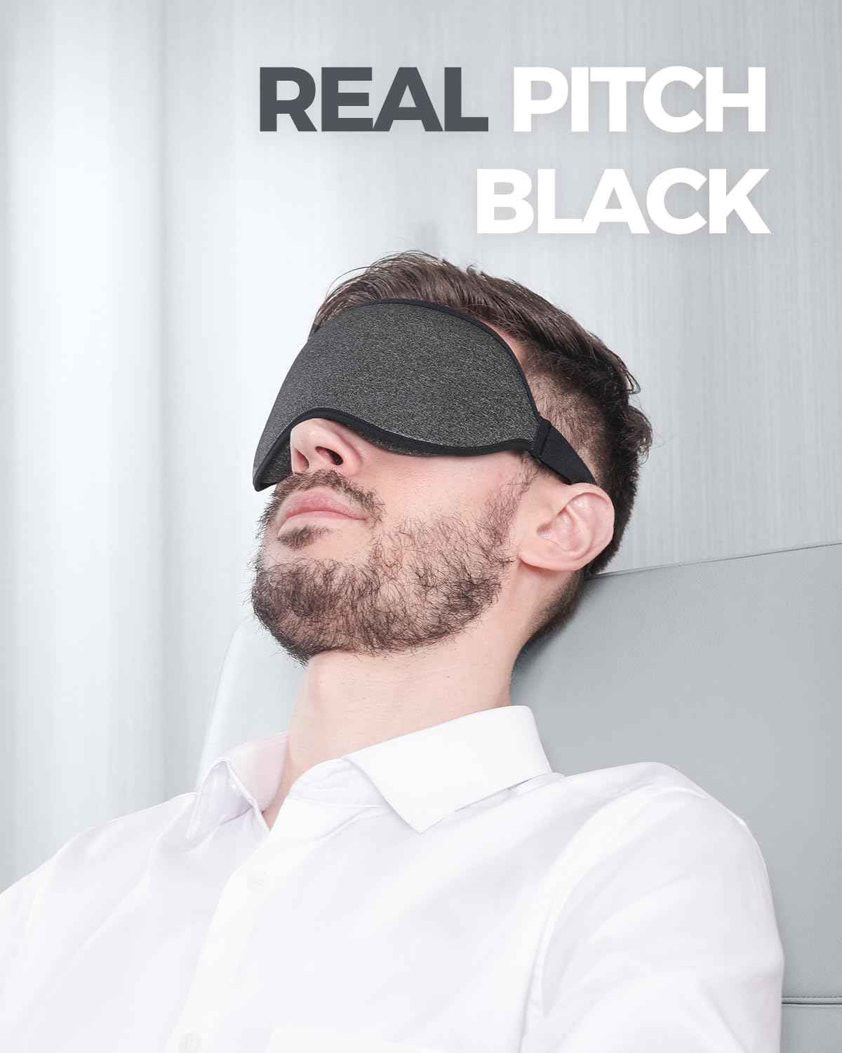 MZOO Luxury Sleep Eye Mask for Side Sleeper Men Women, Zero Eye Pressure 3D Sleeping Mask, Light Blocking Patented Design Night Blindfold, Soft Eye Shade Cover for Travel, Black