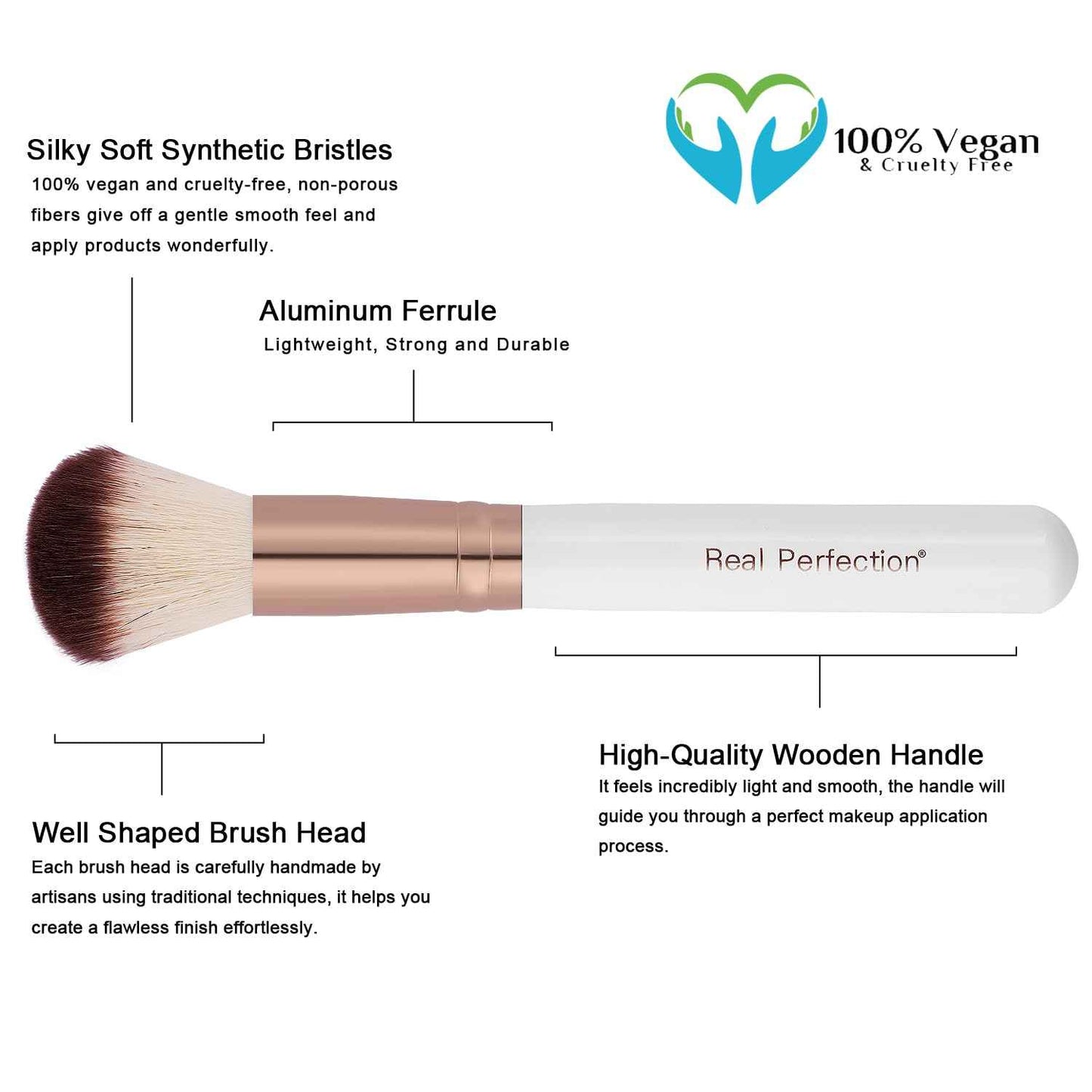 Real Perfection Makeup Brush Set 16 Pcs with 1 Eyebrow Razor Premium Synthetic Foundation Powder Concealers Eyeshadow Blush Makeup Brushes Make up Brushes Kit (Pink)