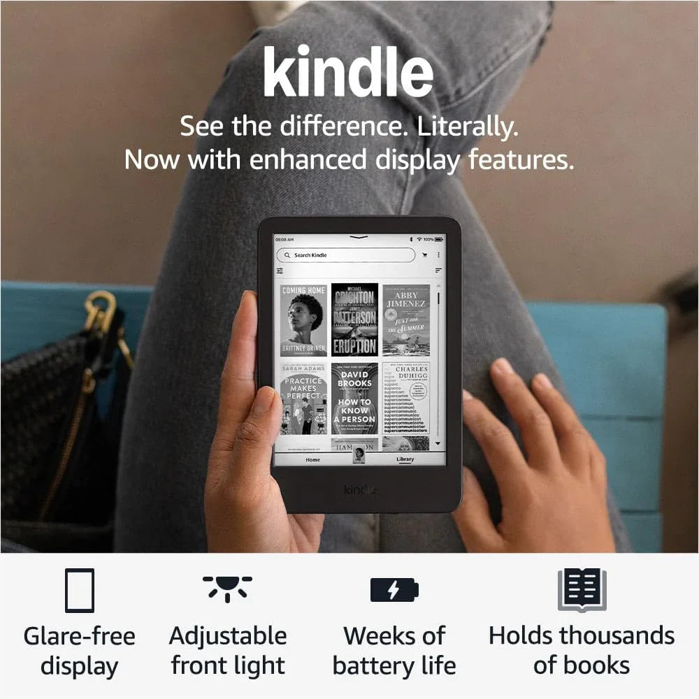 Amazon Kindle 16 GB (último modelo): El Kindle más ligero y compacto, ahora con cambios de página más rápidos y mayor relación de contraste para una experiencia de lectura mejorada. Matcha + 3 meses de Kindle Unlimited (con renovación automática) - Jlhbookstore.store