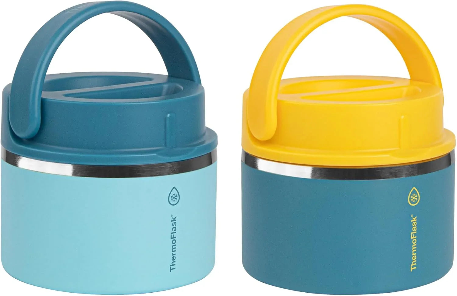 ThermoFlask 12 oz Double Wall Insulated Food Jar, 2-Pack, Mountain Spring + Ocean / Ocean + Sunrise - Jlhbookstore.store