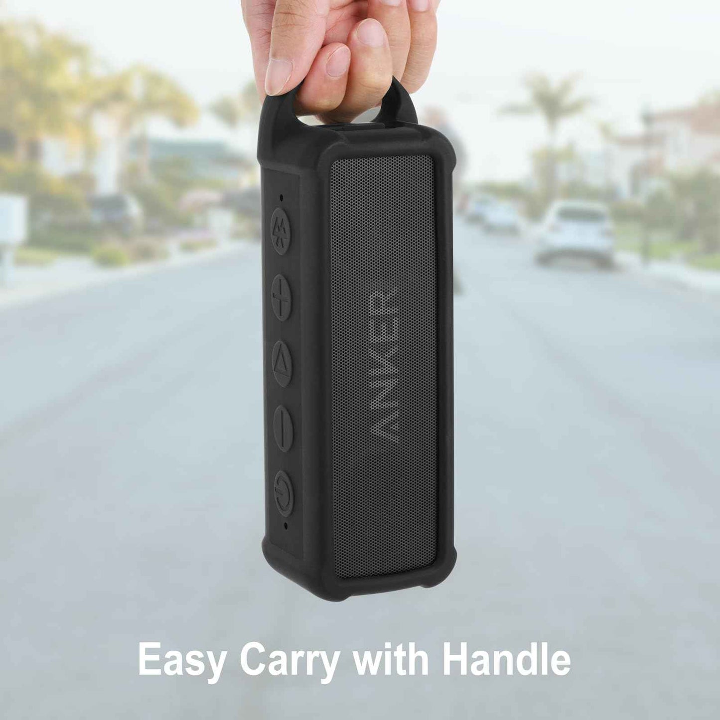 TXEsign Silicone Case Compatible with Anker Soundcore 2 Portable Speaker, Protective Travel Case Cover with Handle and Carabiner for Anker Soundcore 2 Speaker (Black)