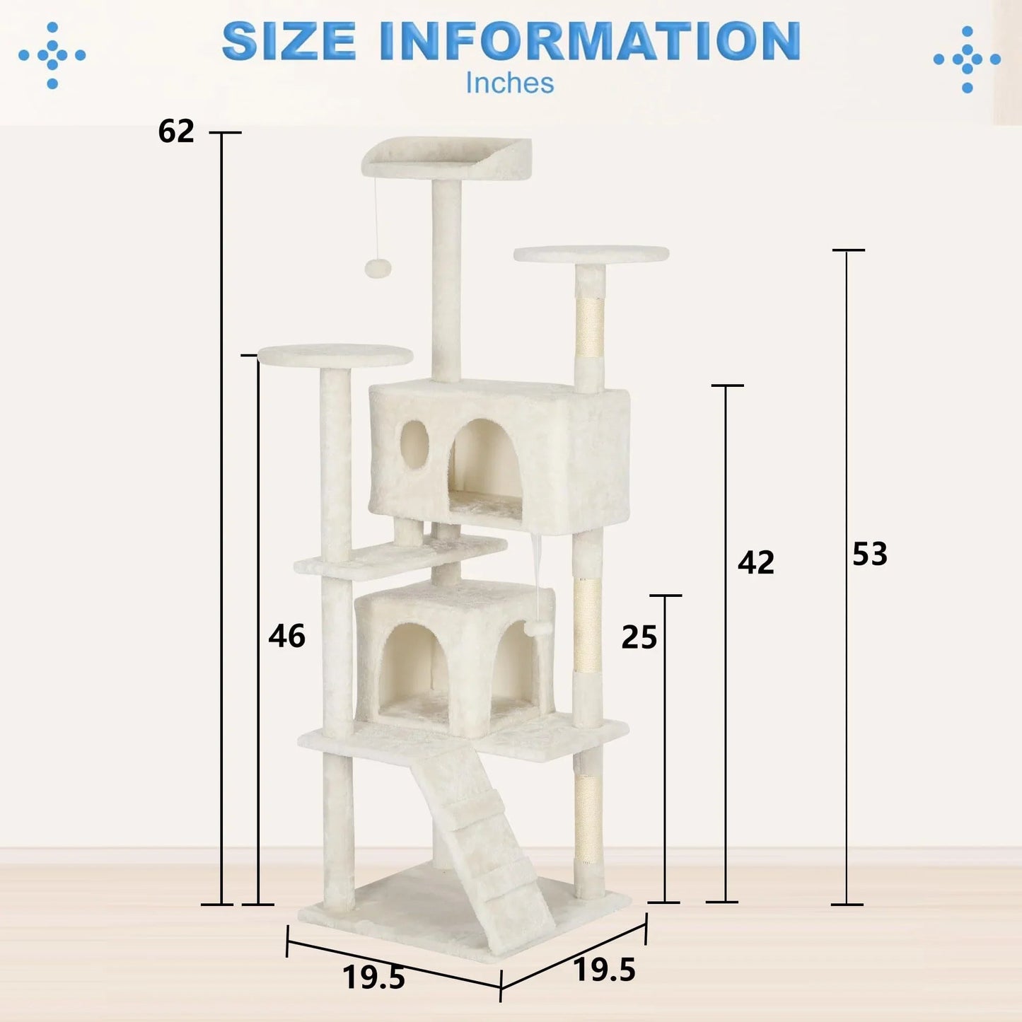 FDW Cat Tree 54in Cat Tower Multi-Level Durable Cat Scratching Post & Cozy Fun Cat Jumping Platform Space Saving Cat Condo Pet Play House for Indoor Cats,Dark Gray jlhbookstore.store