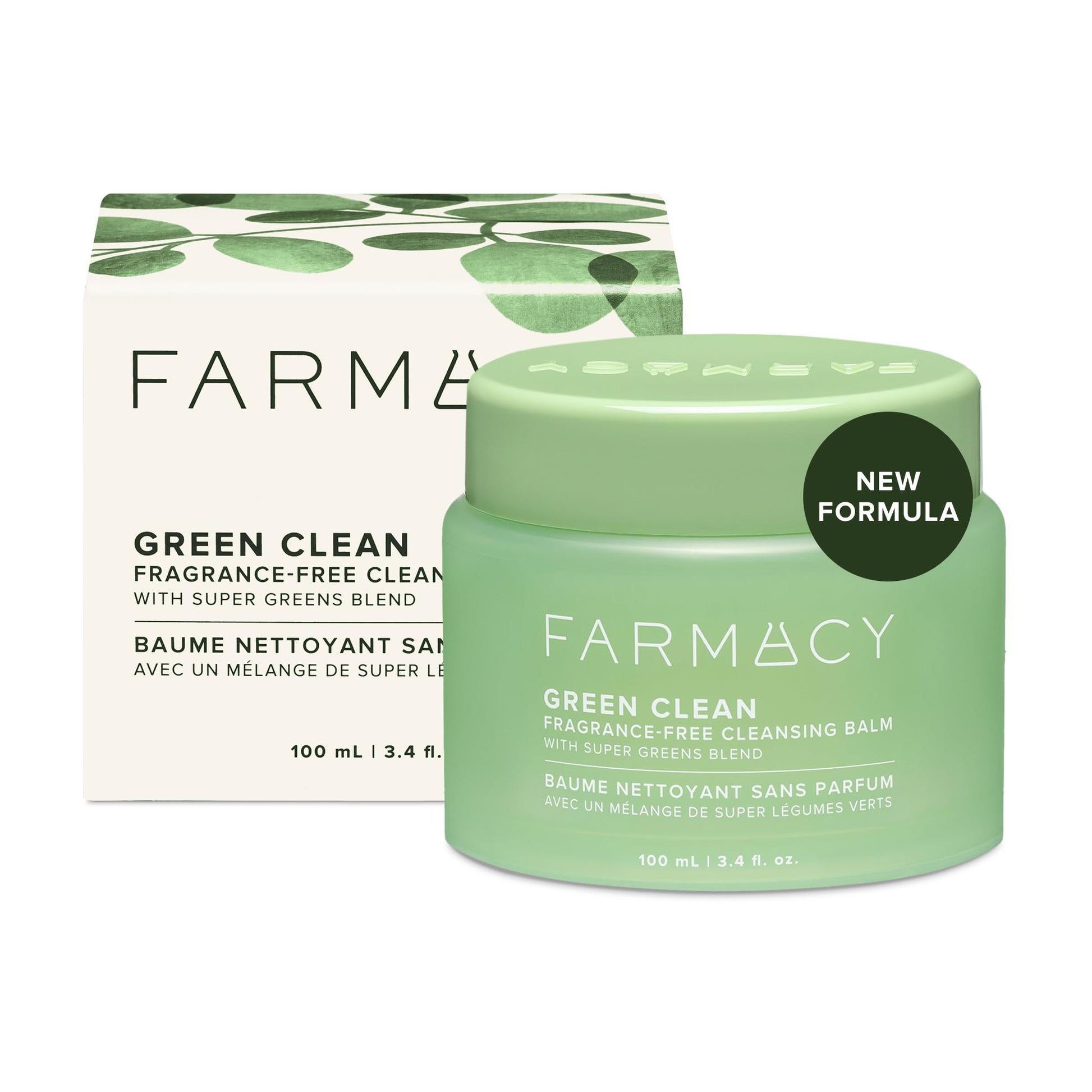 Farmacy Makeup Remover Cleansing Balm - Green Clean Waterproof Makeup Remover + Oil Based Cleanser - Gentle Exfoliating Double Cleanser - Melts From Balm to Milky Lather (50ml) jlhbookstore.store