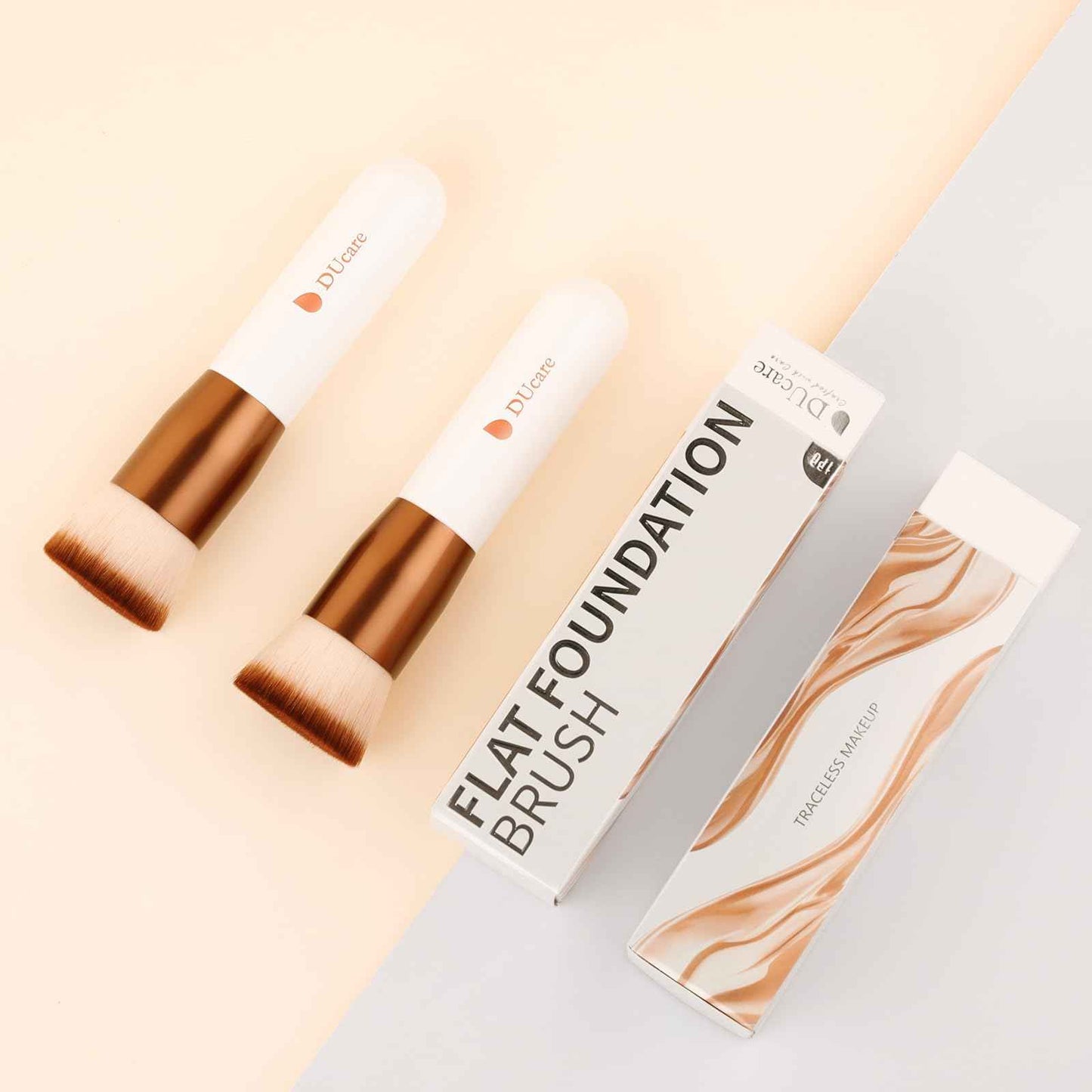 DUcare Kabuki Foundation Brush for Liquid Makeup Flat Top Professional Stick Buffing Blending Mineral Powder Large Face Makeup Brush, Black