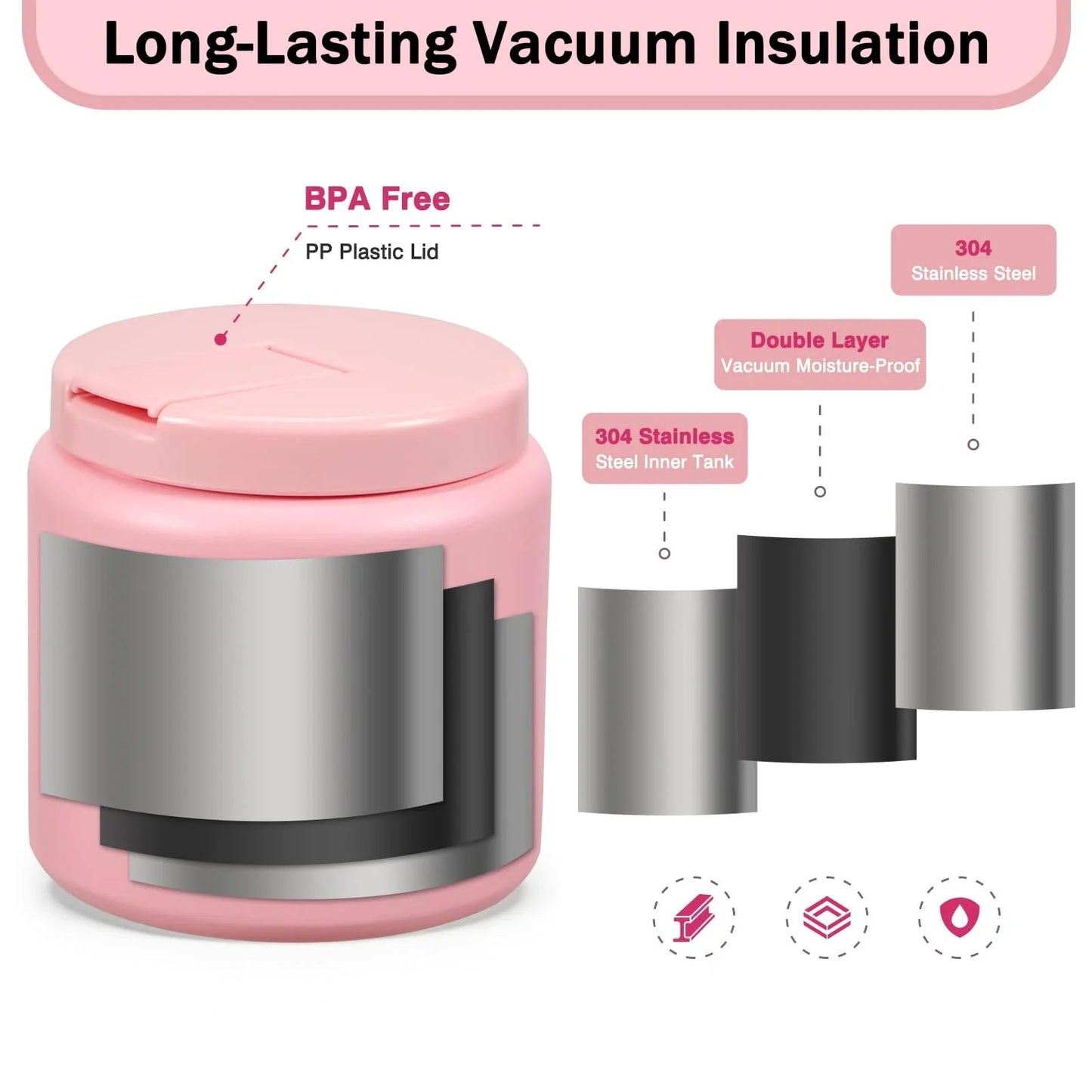 13.5oz Kids Jar for Hot Food, Insulated Vacuum Food Jar with Buckle Lid, Stainless Steel Wide Mouth Leak Proof Insulated Lunch Container for School Picnic Travel, Blue jlhbookstore.store