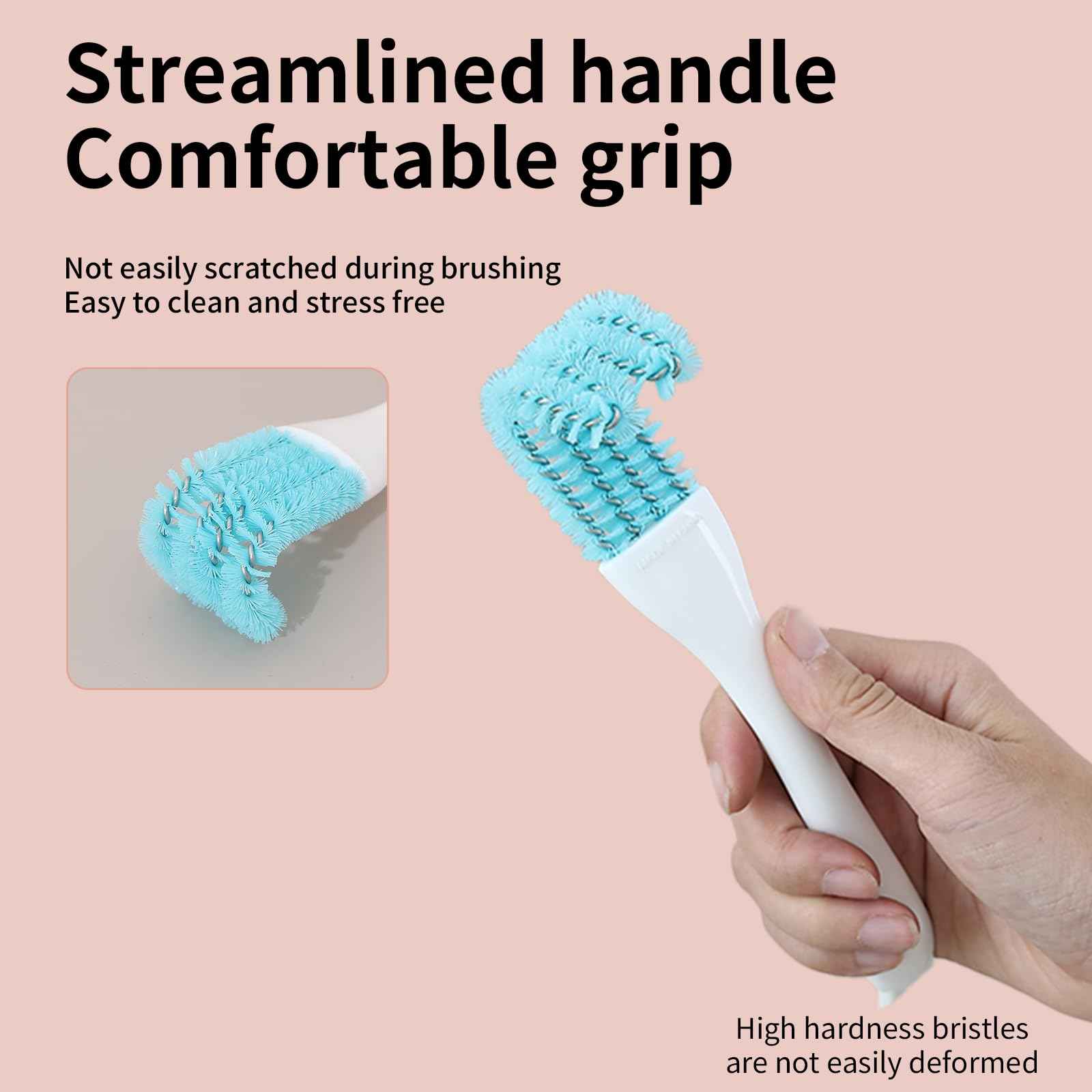 Stainless Steel Bird Cage Cleaner with Long Handle - Dual Head Brush & Scraper for Parrot Cages, Perch Cleaning Tool–Durable Cage Cleaning Tool & Accessory (1, Blue)