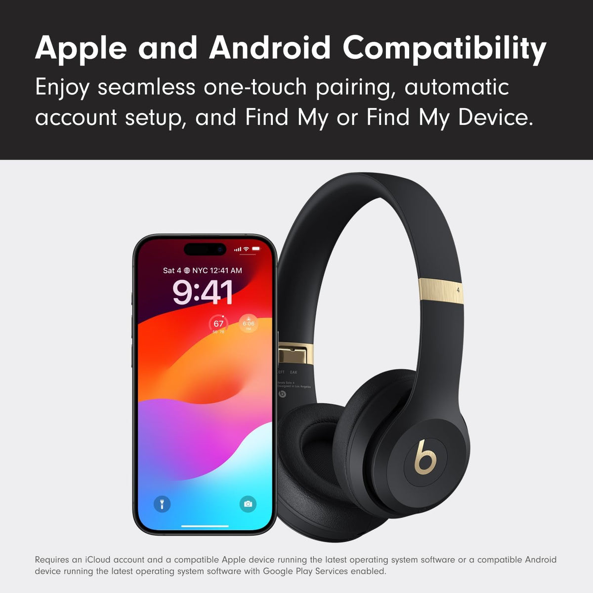 Beats Solo 4 - Wireless On-Ear Bluetooth Headphones, Up to 50-Hour Battery Life, Ultra-Lightweight Comfort, Powerful and Balanced Sound, Apple & Android Compatible - Slate Blue