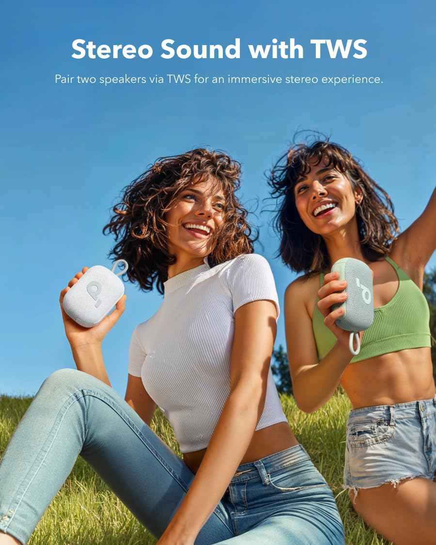 Soundcore Select 4 Go Bluetooth Shower Speaker by Anker, IP67 Waterproof/Dustproof, Ultra-Portable Speaker, Wireless, 20H Playtime, Floatable, Powerful Sound, Electronics for Outdoors/Home/Travel