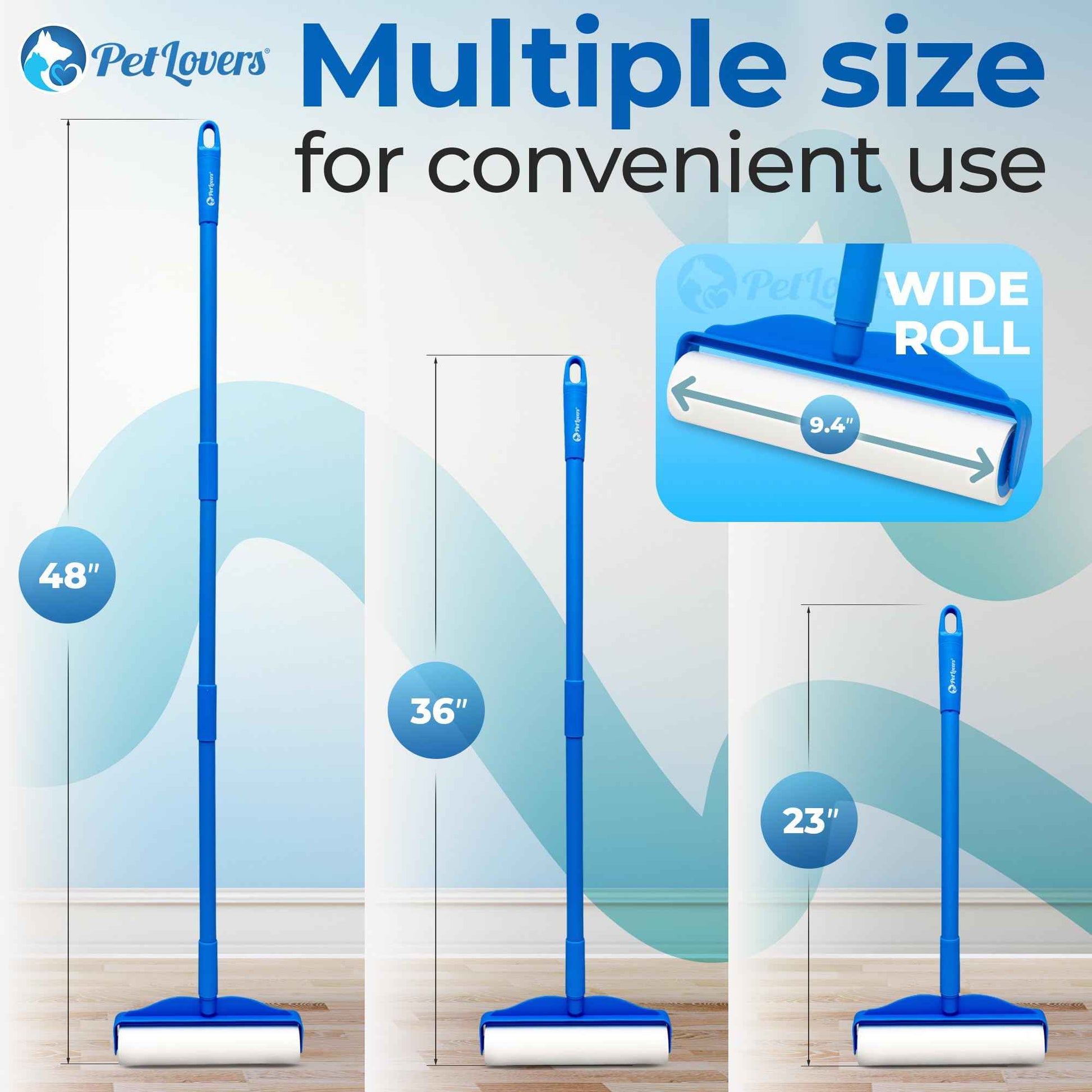 PetLovers Extra Sticky Lint Roller Mega Value Set 450 Sheets for Pet Hair Removal and Clothes, Dog and Cat Lint Remover 5 Pack