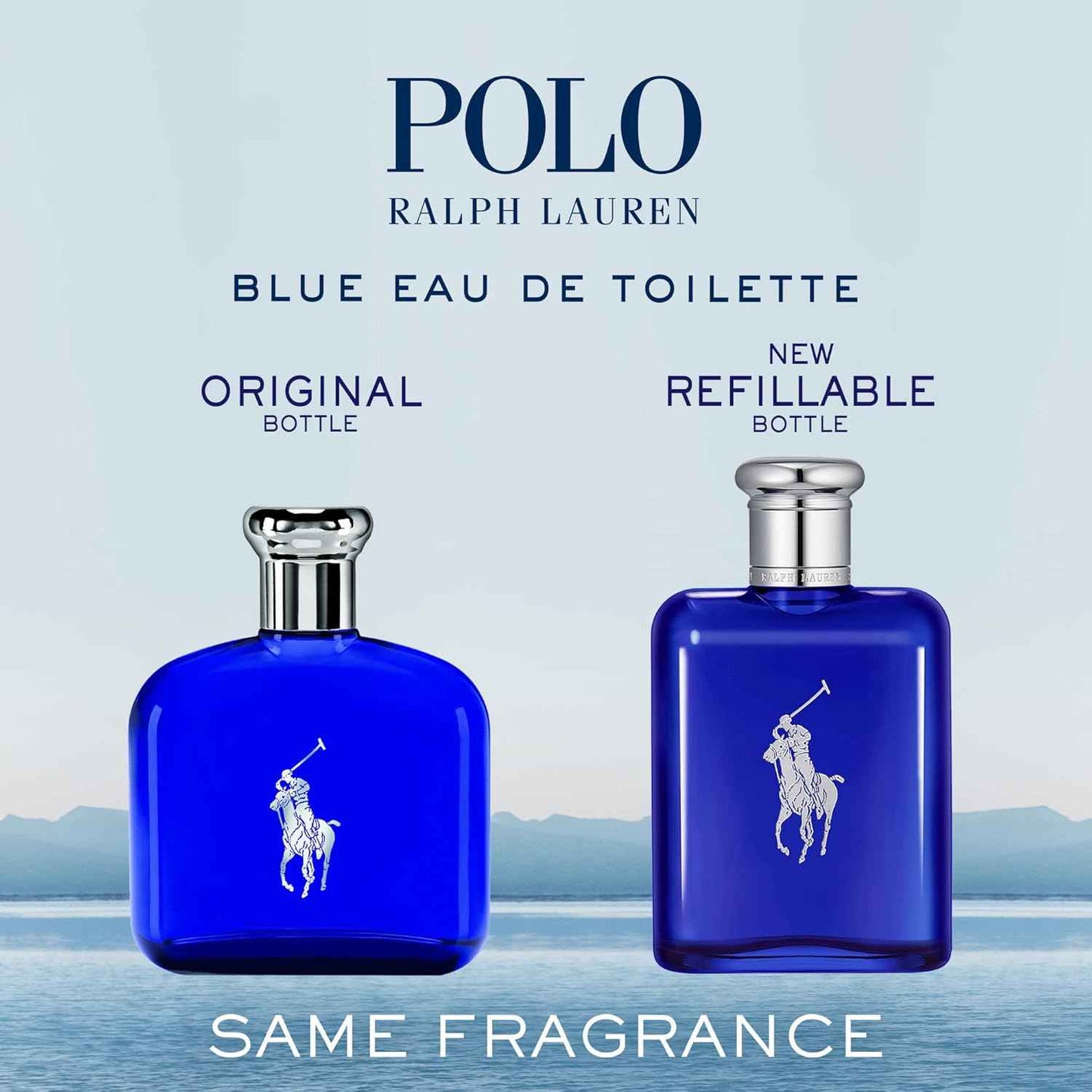 RALPH LAUREN FRAGRANCES - Polo Blue - Eau de Toilette - Men's Cologne - Aquatic & Fresh - With Citrus, Sage, and Suede - Medium Intensity