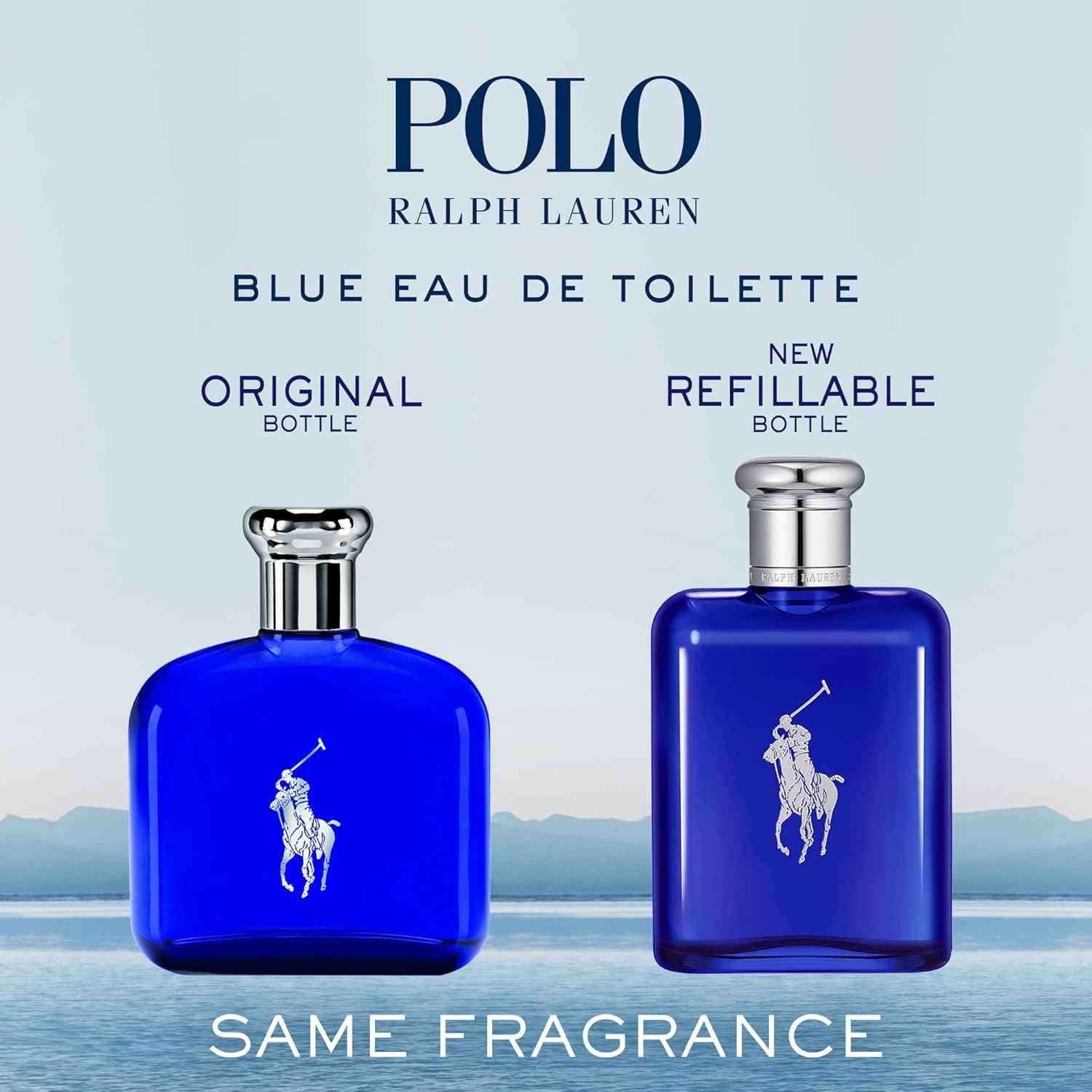 RALPH LAUREN FRAGRANCES - Polo Blue - Eau de Toilette - Men's Cologne - Aquatic & Fresh - With Citrus, Sage, and Suede - Medium Intensity