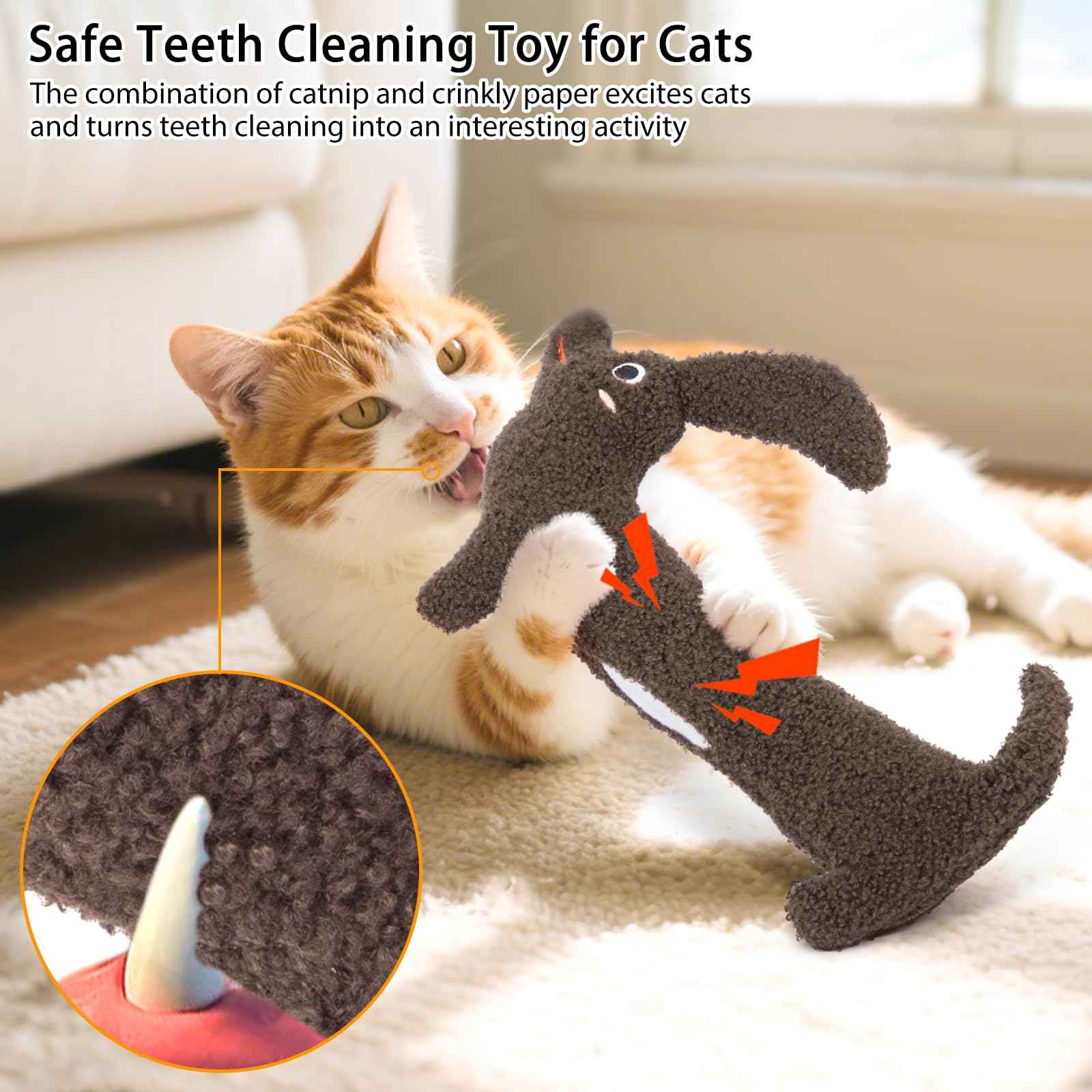 Catnip Cat Toys, Safe Teeth Cleaning Cat Nip Toys for Indoor Kitten Kitty,Interactive Plush Cat Chew Kicker Toys, 5 Pack, Vegetable Shape