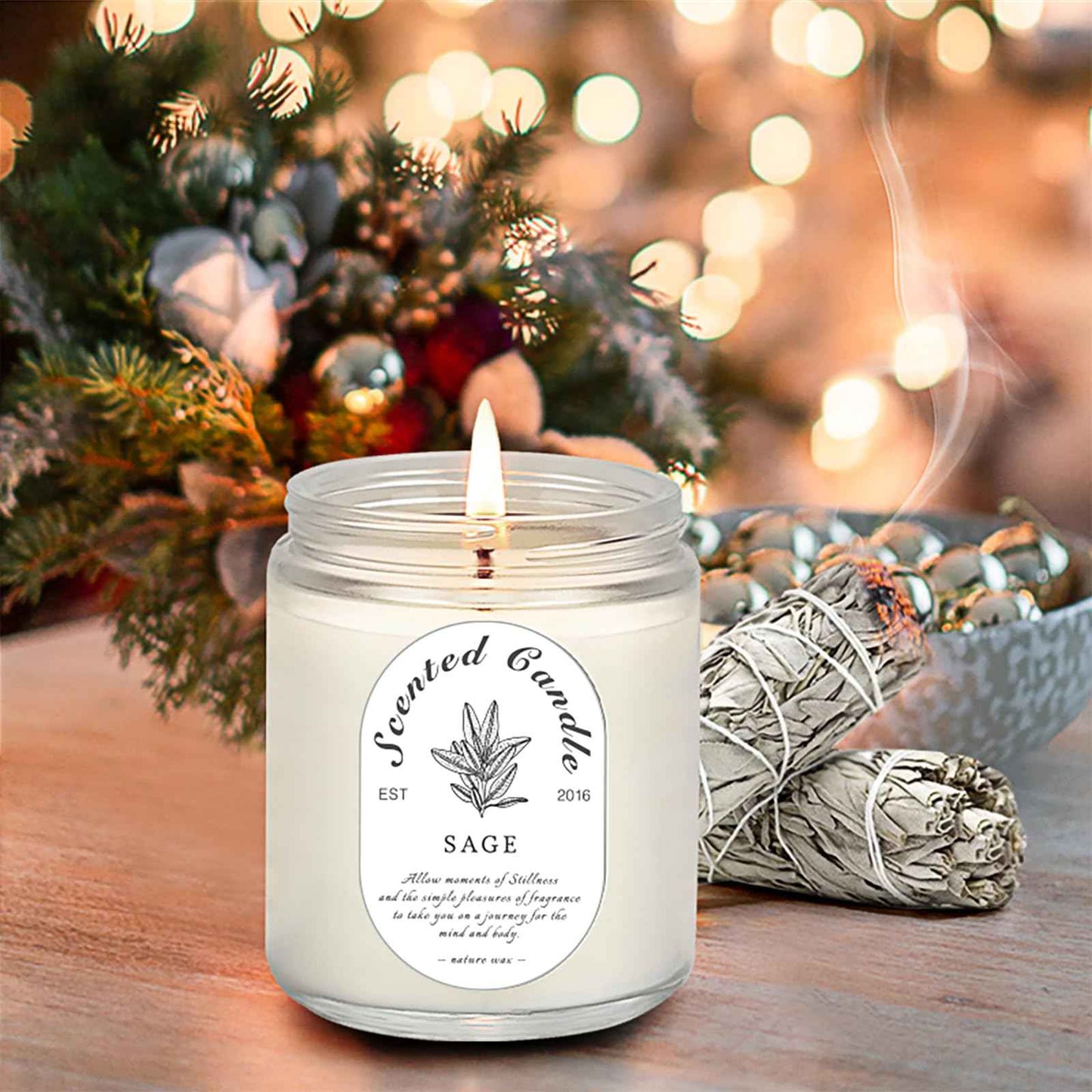 Lavender Candle Gift Set, 4 Pack Soy Wax Scented Candles for Home – Lavender, Sage & Ponderosa Pine – Aromatherapy Candles for Relaxation, Stress Relief & Christmas Gifts for Women