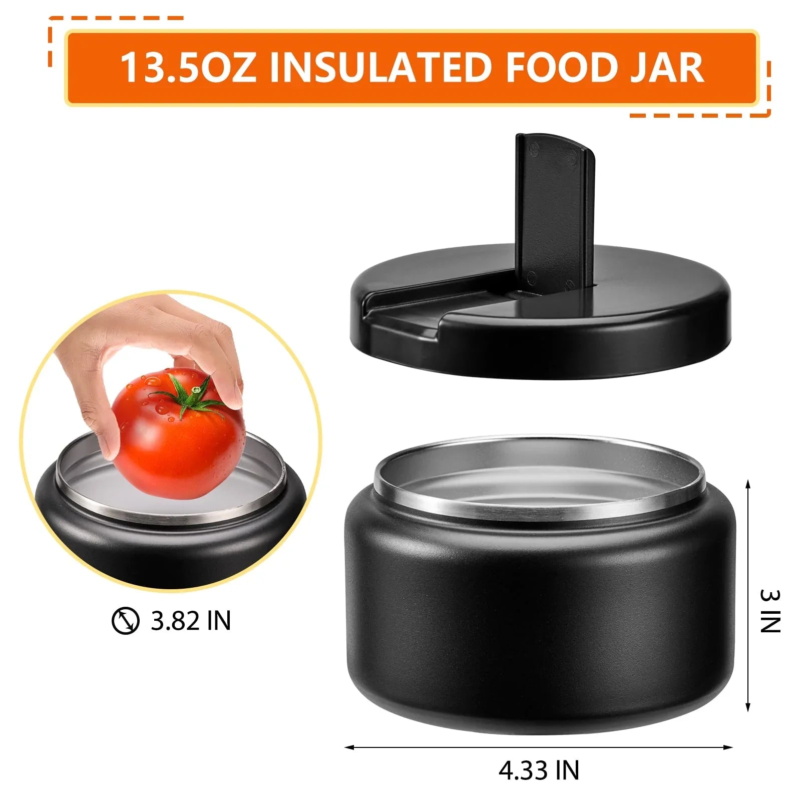 13.5oz Kids Jar for Hot Food, Insulated Vacuum Food Jar with Buckle Lid, Stainless Steel Wide Mouth Leak Proof Insulated Lunch Container for School Picnic Travel, Blue jlhbookstore.store