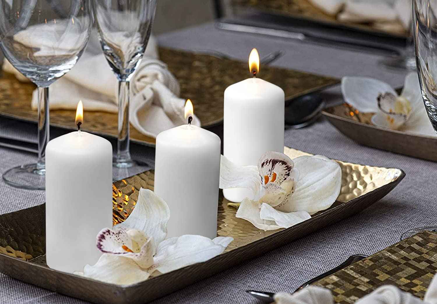 BOLSIUS 2x4 Inch White Pillar Candles - 4 Pack Candle Set - 20 Hours Burn Time - Premium European Quality - Dripless And Smokeless Candle - Perfect for Wedding Candles, Parties, and Special Occasions