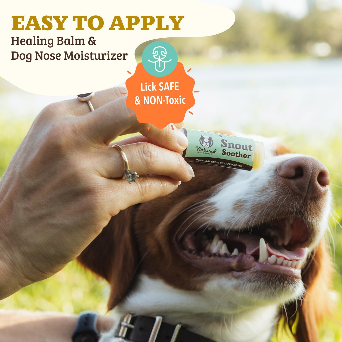 Natural Dog Company Snout Soother Travel Stick 0.15 oz – All Natural Dog Nose Balm for Dry, Cracked Snouts – Organic Moisturizing & Soothing Balm – Lick-Safe Mini Snout Care, Made in USA