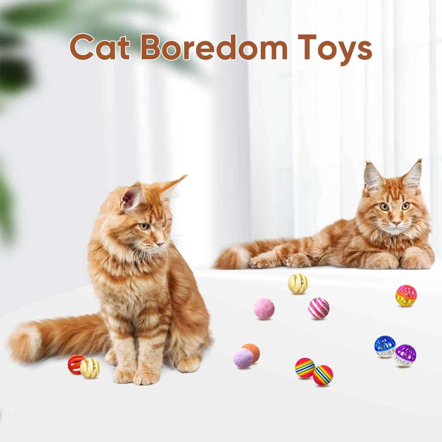 Cat Toys for Indoor Cats - 34 Packs Interactive Set with Colorful Springs, Mouse Toy, Catnip Ropes, Balls, Bells, and Sisal Ball for Kittens
