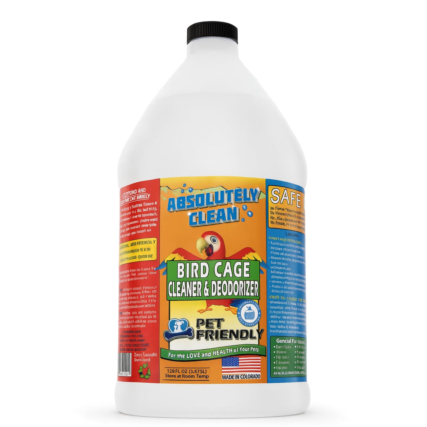 Absolutely Clean Amazing Bird Cage Cleaner and Deodorizer - Just Spray/Wipe - Safely & Easily Removes Bird Messes Quickly and Easily - Made in The US - Fragrance Free (16oz Pack of 1)