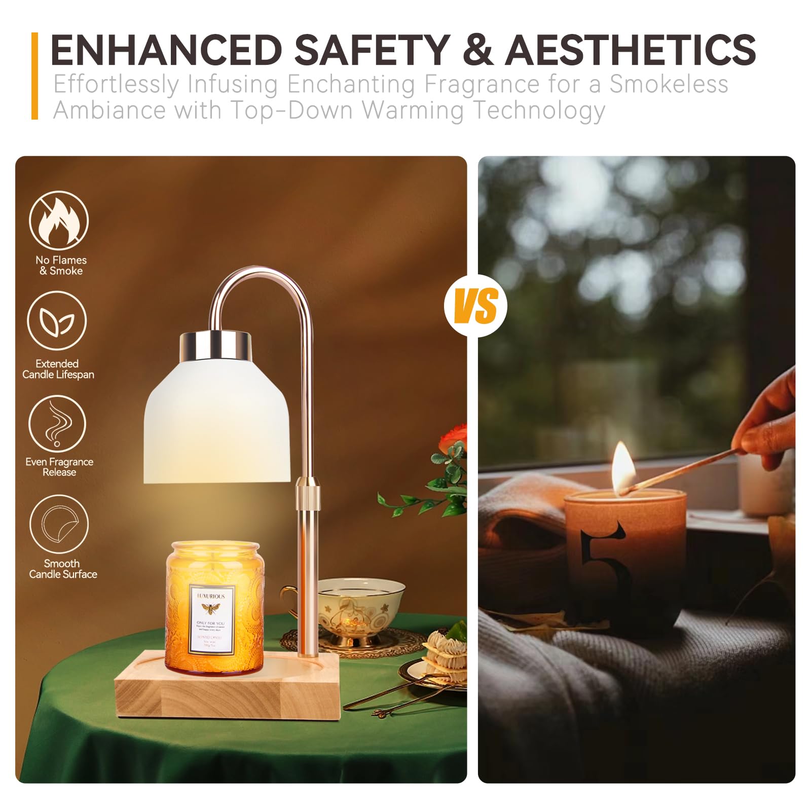 Candle Warmer Lamp with 3 Bulbs, Adjustable Height Dimmable Candle Warmer with Timer, Candle Lamp with Charming Gift Box Ribbon,Birthday Gifts for Women Mom, House Warming Gifts New Home Decor jlhbookstore.store