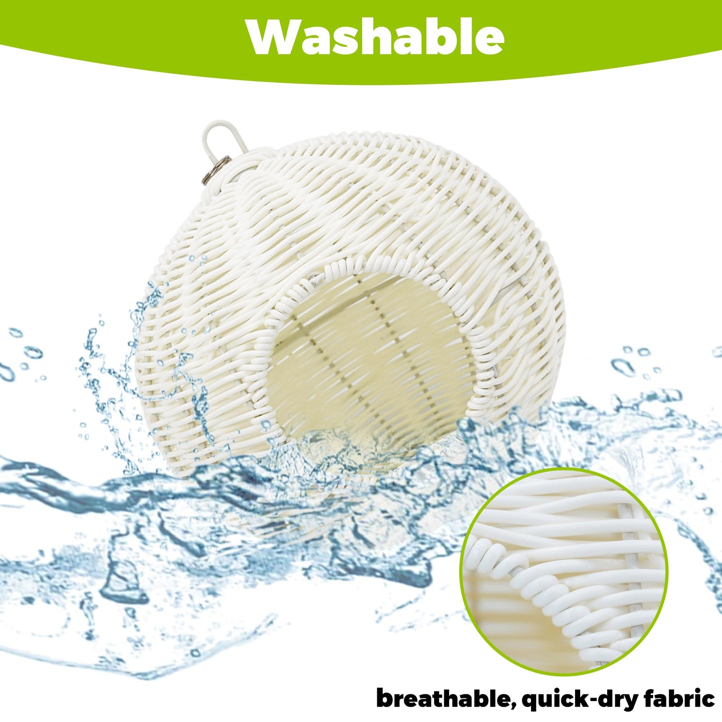 Chewproof Steel Frame Bird Nest for Cage, Washable Small Bird Bed Hammock Hideout Lay Eggs Parakeet Nest Sleep, Parakeet Warm Bed House Hut for Lovebird, Canary, Budgie, Finch (Brown)