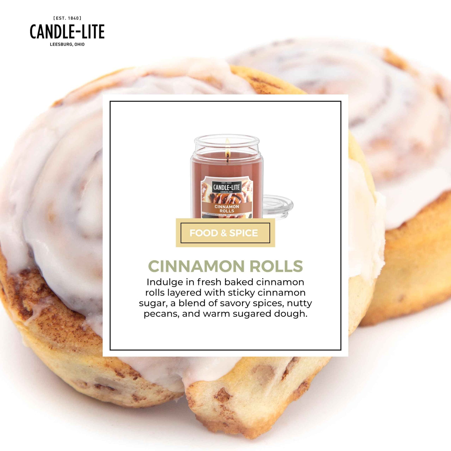 Candle-lite Fall Scented Candles, Creamy Vanilla Swirl, 18 oz Jar, Proudly Poured in The USA, Aromatherapy Candle, Single-Wick with 110 Hours of Burn Time, Perfect for Creating a Relaxing Ambiance