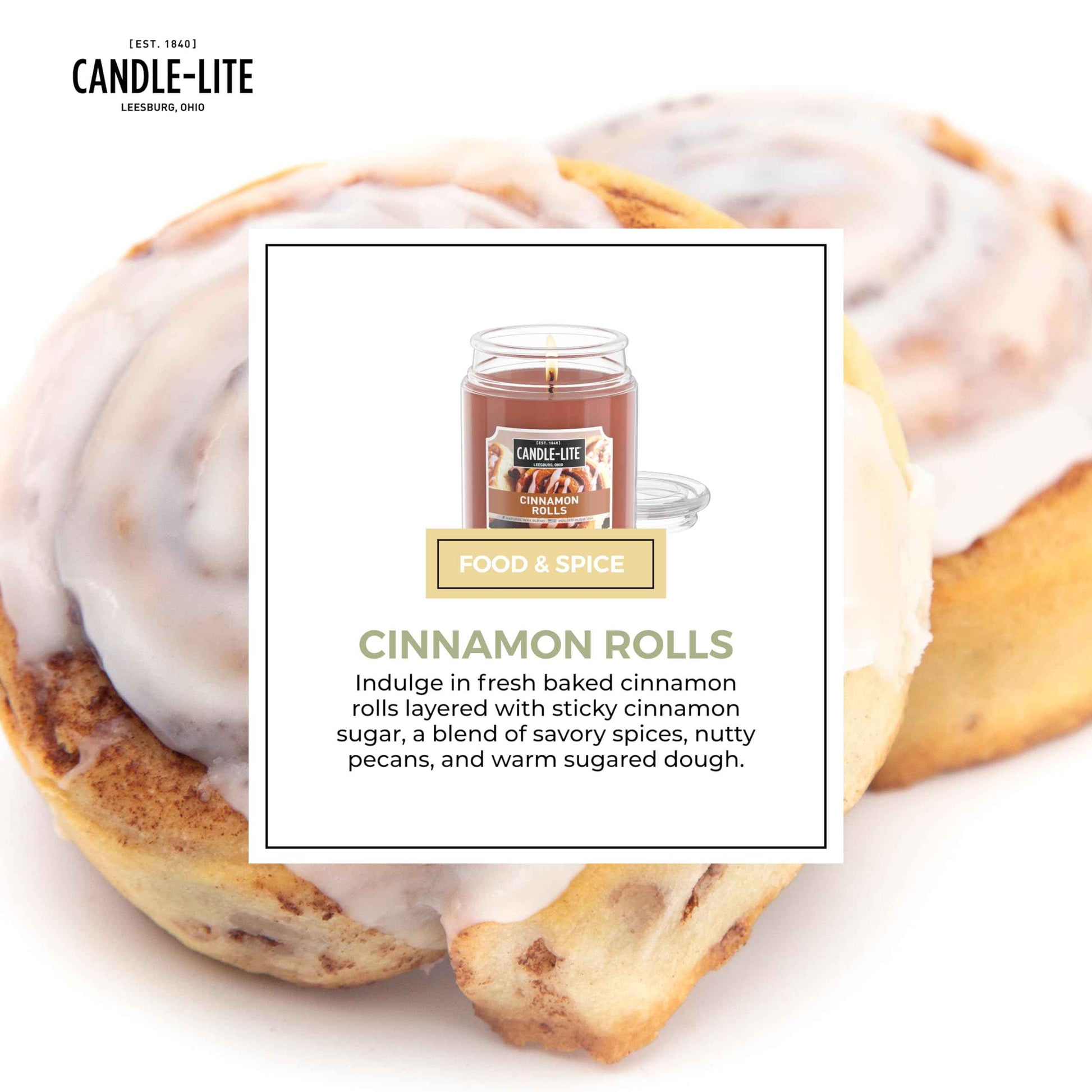 Candle-lite Fall Scented Candles, Creamy Vanilla Swirl, 18 oz Jar, Proudly Poured in The USA, Aromatherapy Candle, Single-Wick with 110 Hours of Burn Time, Perfect for Creating a Relaxing Ambiance