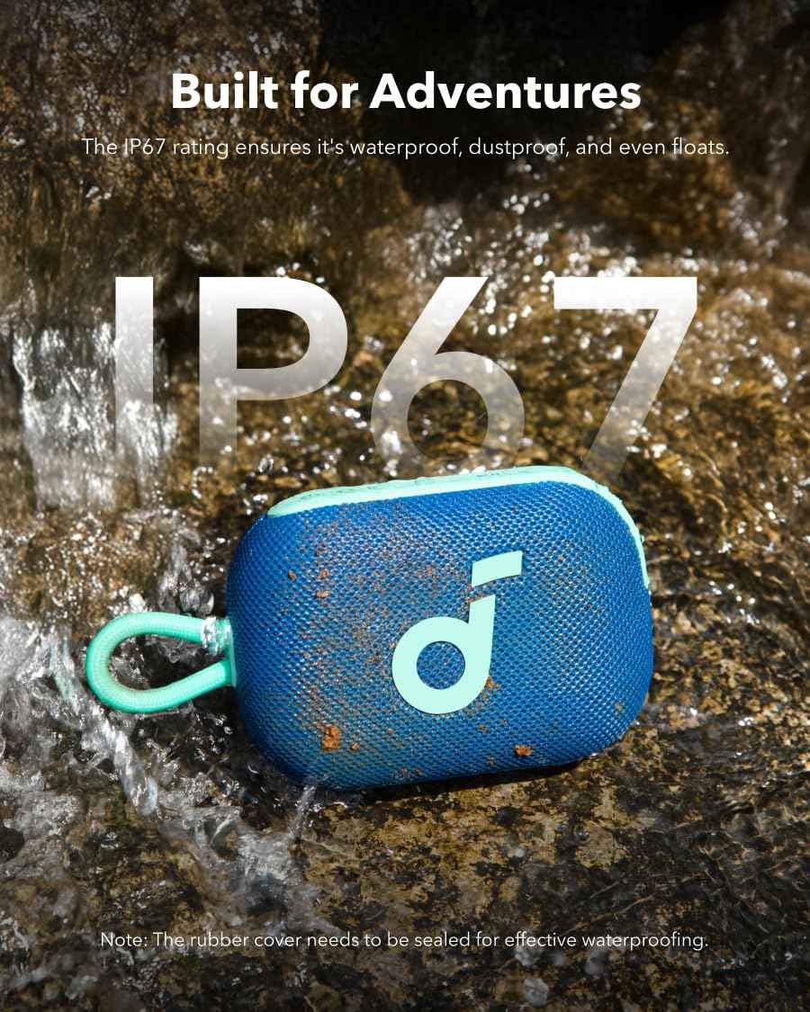 Soundcore Select 4 Go Bluetooth Shower Speaker by Anker, IP67 Waterproof/Dustproof, Ultra-Portable Speaker, Wireless, 20H Playtime, Floatable, Powerful Sound, Electronics for Outdoors/Home/Travel