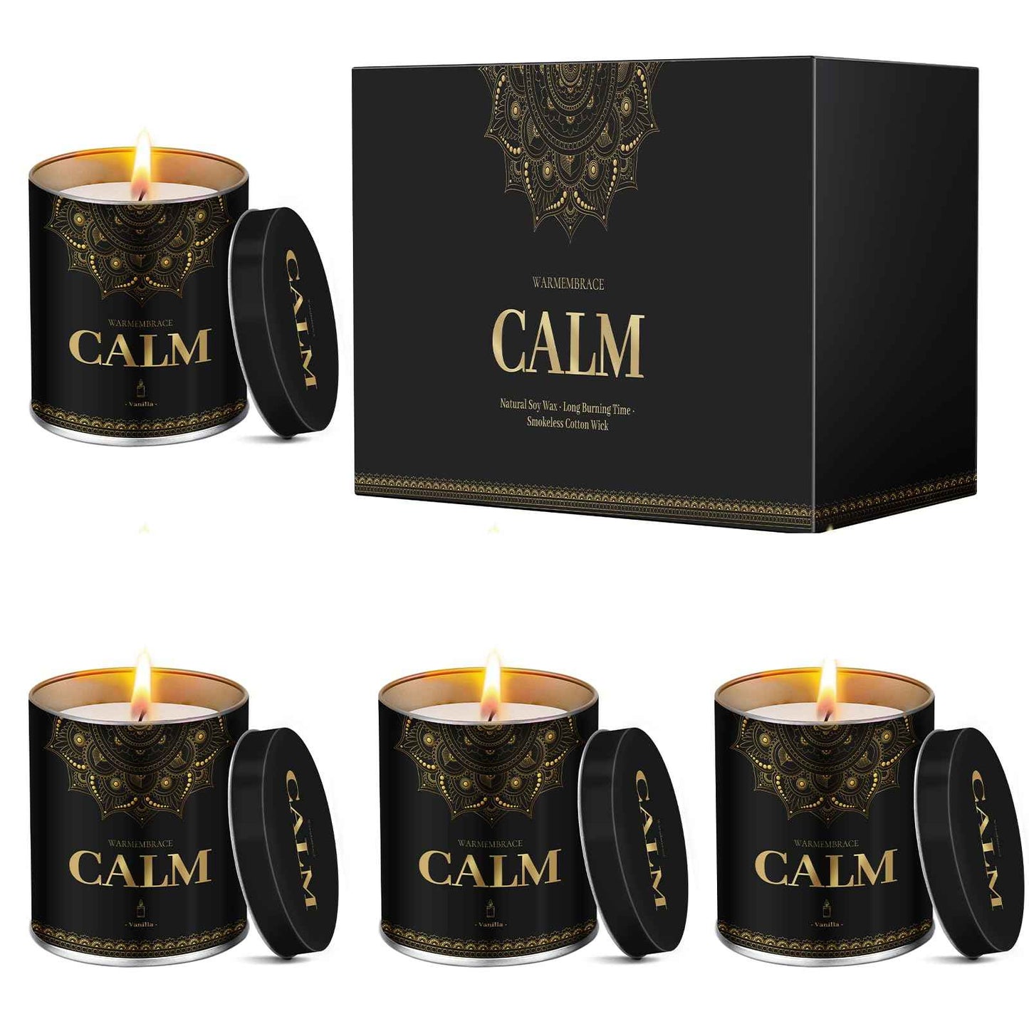 WarmEmbrace Lavender Scented Candles, 9 Oz Jar Candles for Home, Office, Meditation, Yoga, Candles for Women & Men, Birthday, Christmas, Valentine's Day Present, Elegant Decorative Accent