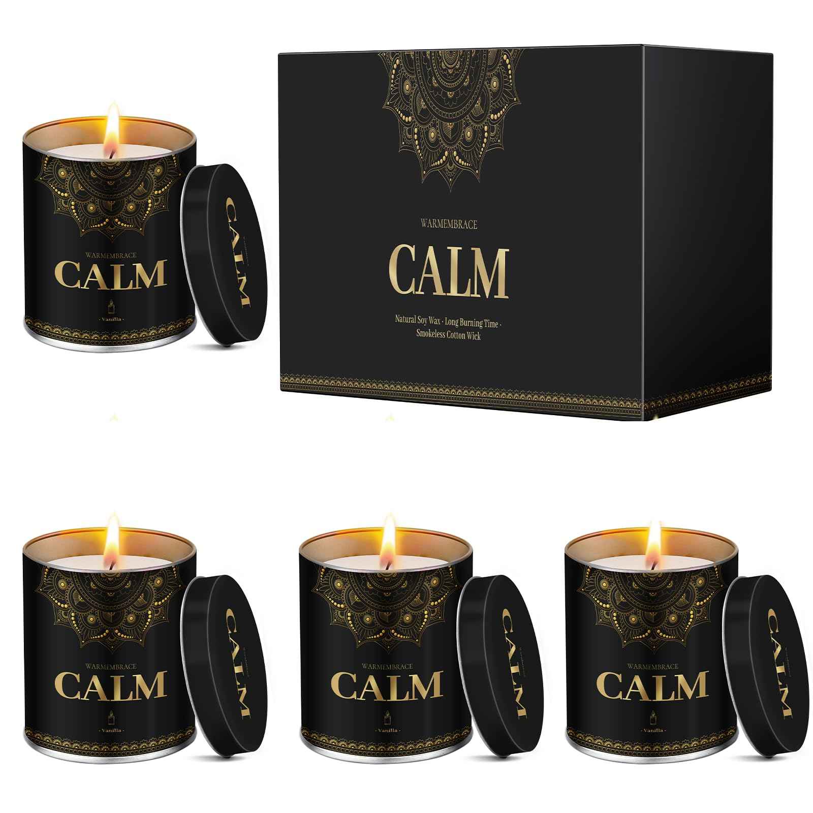 WarmEmbrace Lavender Scented Candles, 9 Oz Jar Candles for Home, Office, Meditation, Yoga, Candles for Women & Men, Birthday, Christmas, Valentine's Day Present, Elegant Decorative Accent