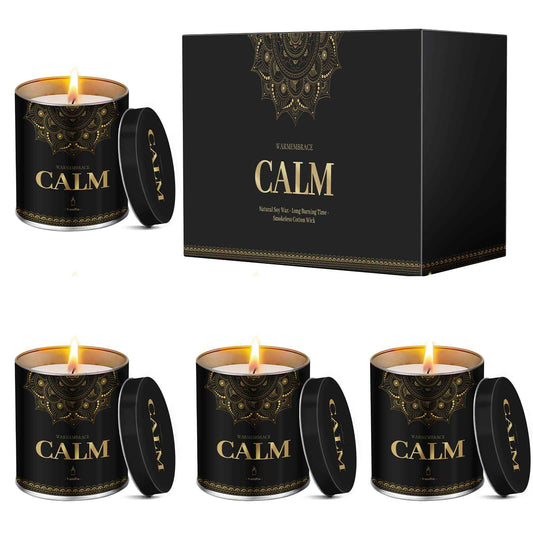 WarmEmbrace Lavender Scented Candles, 9 Oz Jar Candles for Home, Office, Meditation, Yoga, Candles for Women & Men, Birthday, Christmas, Valentine's Day Present, Elegant Decorative Accent