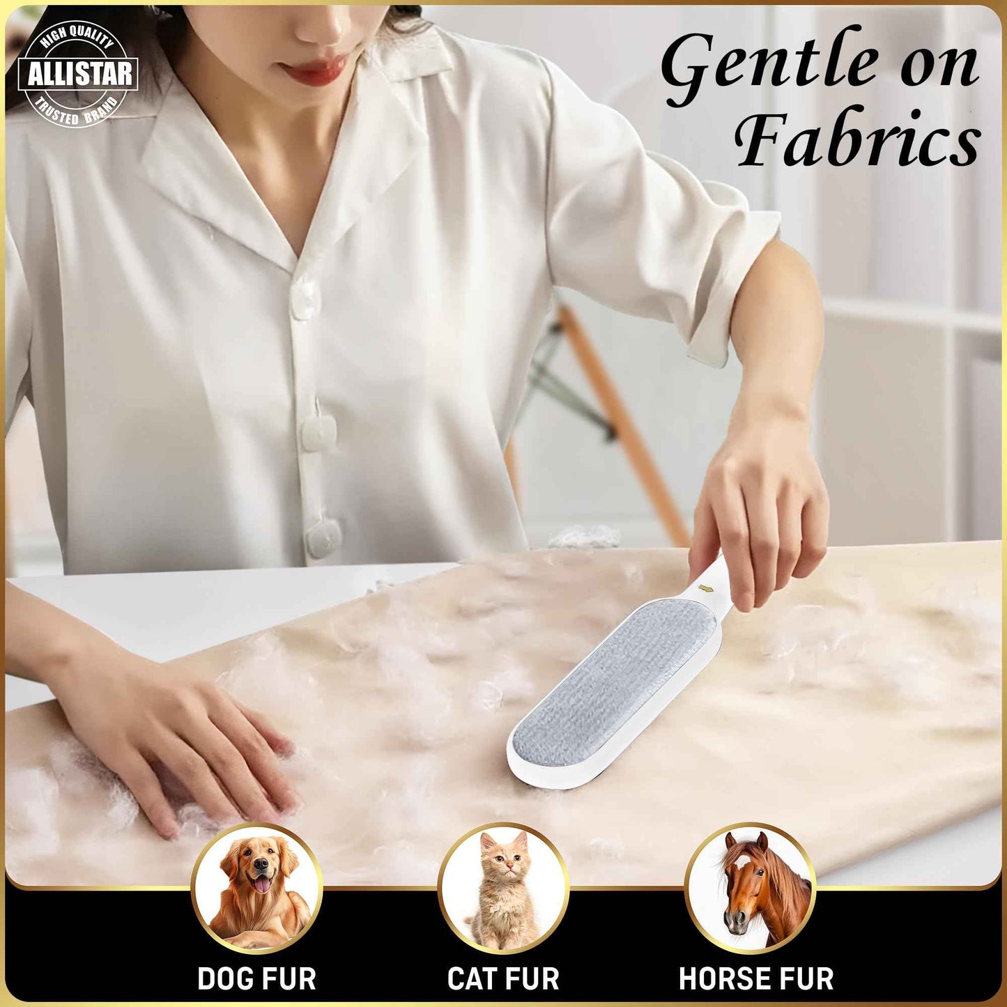 Pet Hair Remover, Lint Remover, Lint Brush for Clothes, Furniture, Carpets, Car Seats. Cat Hair Remover. Dog Hair Remover Laundry. Double-Sided. Reusable. Self-Cleaning Base. ALLISTAR (Forest Green)