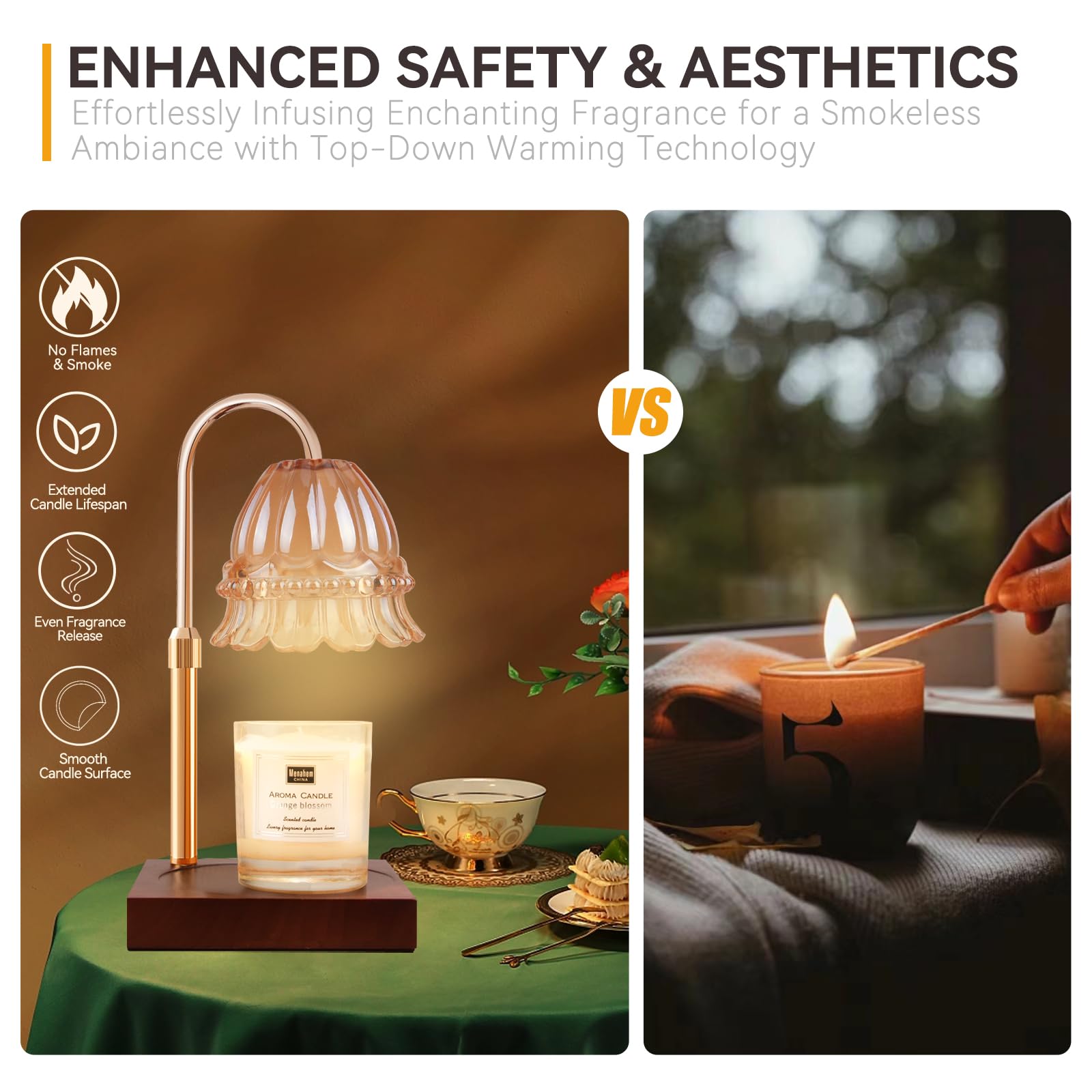 Candle Warmer Lamp with 3 Bulbs, Adjustable Height Dimmable Candle Warmer with Timer, Candle Lamp with Charming Gift Box Ribbon,Birthday Gifts for Women Mom, House Warming Gifts New Home Decor jlhbookstore.store