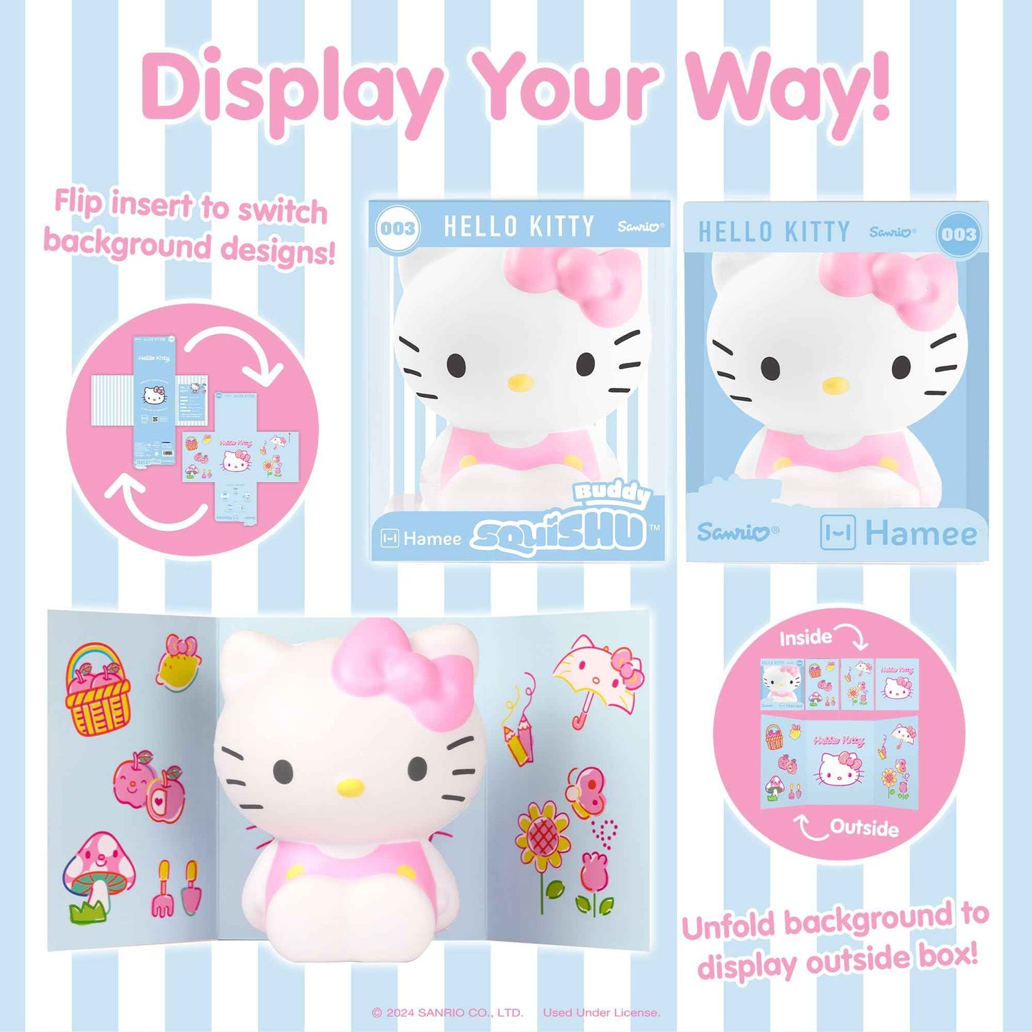 Hamee SquiSHU Buddy Hello Kitty and Friends Kuromi, Cute Birthday Gift, Official Merchandise, Toys for Kids & Adult, Model Jumbo Squishy for Collectors