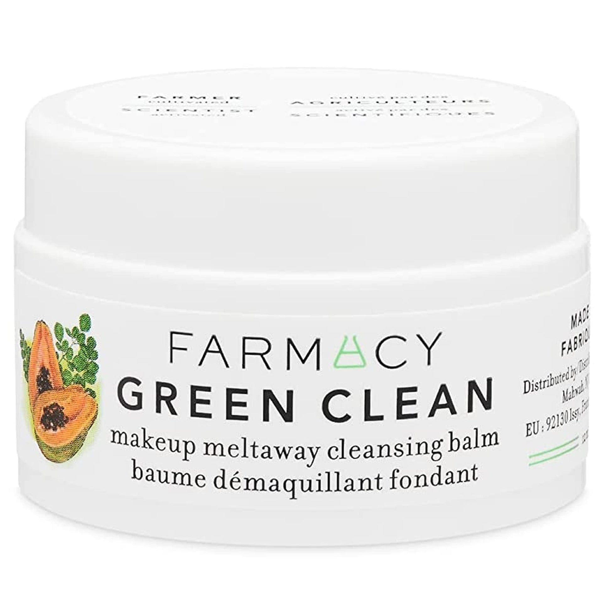 Farmacy Makeup Remover Cleansing Balm - Green Clean Waterproof Makeup Remover + Oil Based Cleanser - Gentle Exfoliating Double Cleanser - Melts From Balm to Milky Lather (50ml) jlhbookstore.store