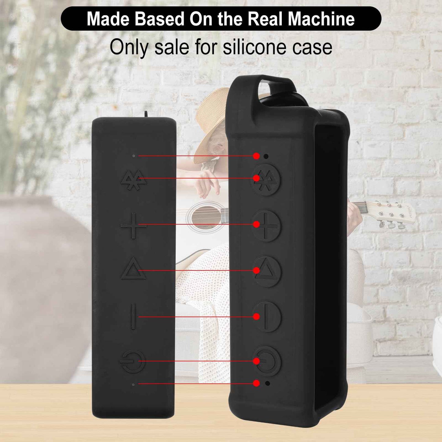 TXEsign Silicone Case Compatible with Anker Soundcore 2 Portable Speaker, Protective Travel Case Cover with Handle and Carabiner for Anker Soundcore 2 Speaker (Black)