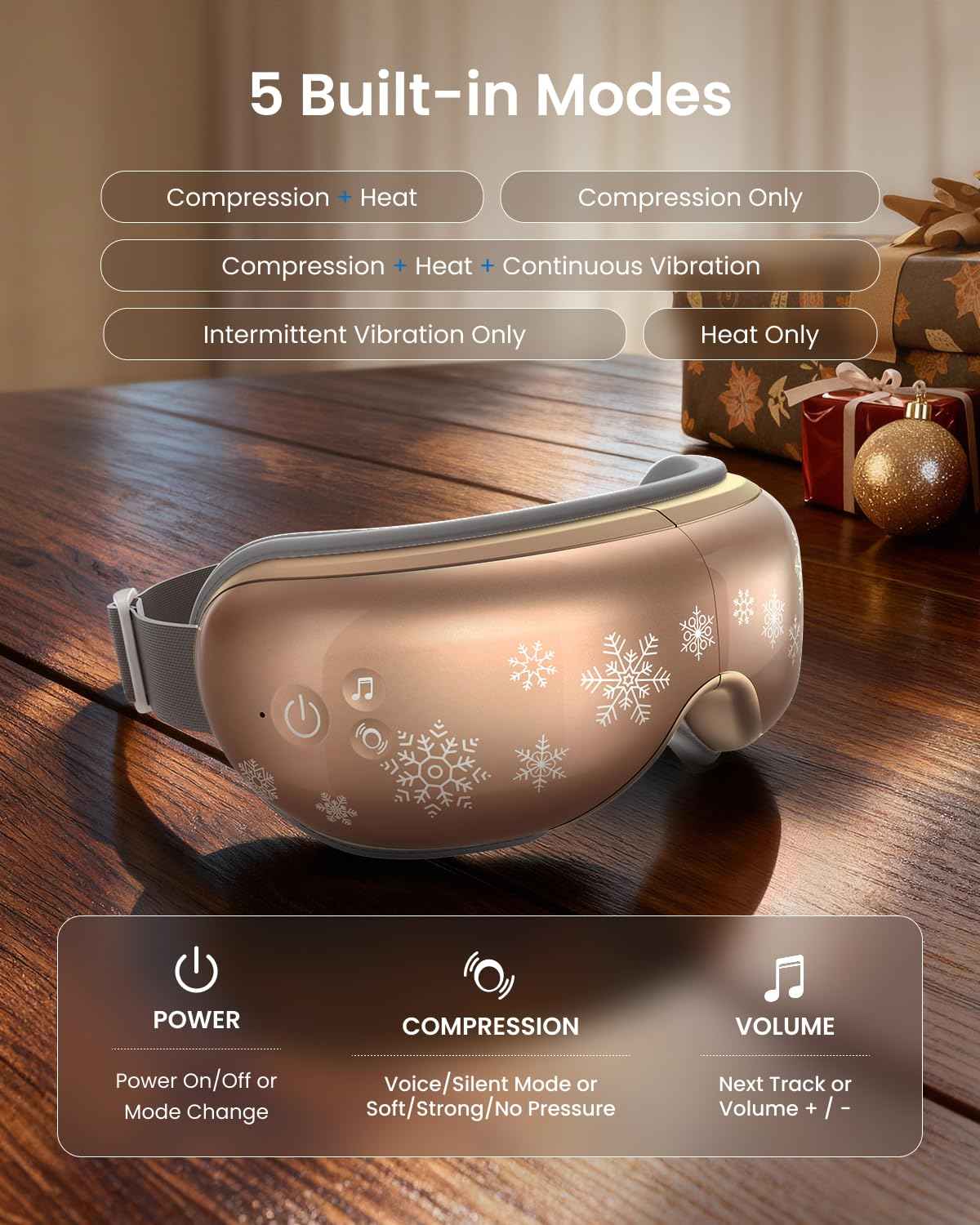 RENPHO Eyeris 1 Eye Massager with Heat, Christmas Birthday Gifts for Women Mom, FSA Eligible HSA Eye Mask for Migraine, Smart Sleep Mask for Dry Eyes Relax, Reduce Strain for Men Dad Her Him