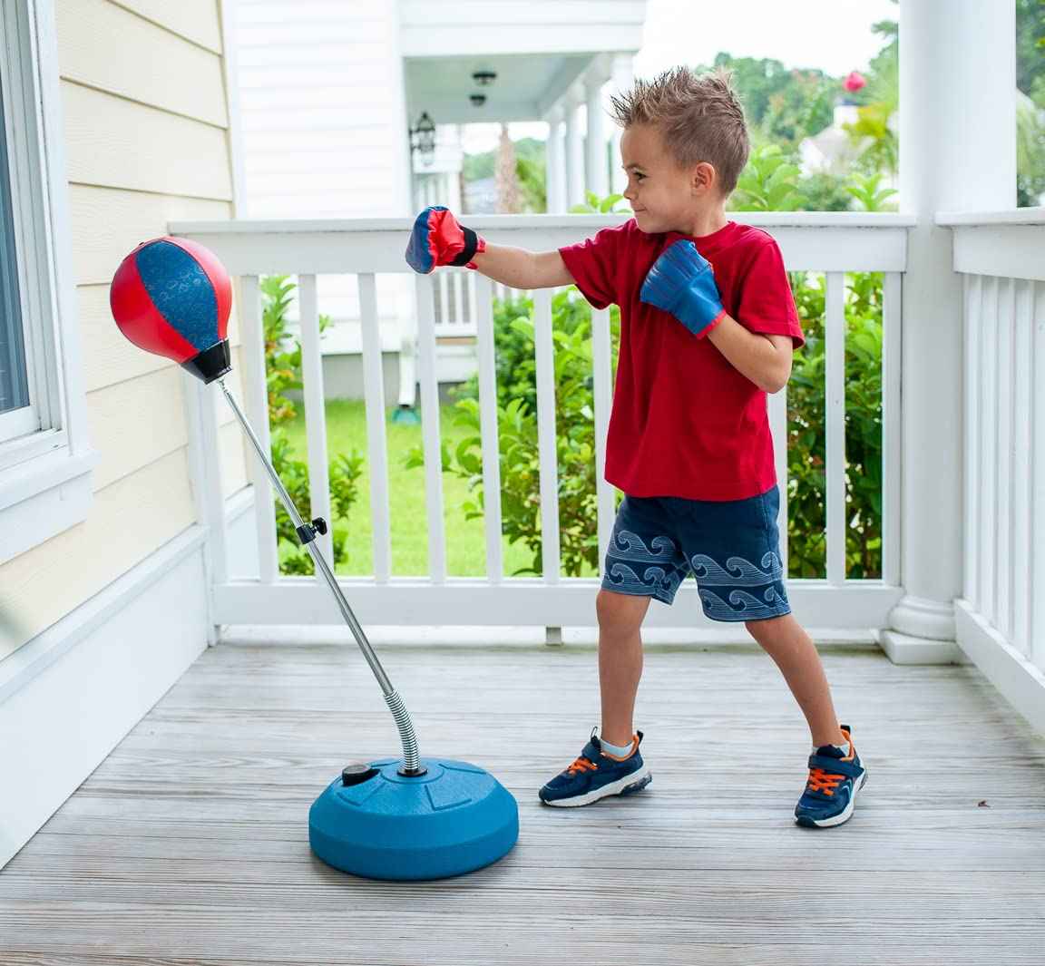 TechTools Punching Bag for Kids, Reflex Boxing Set With Stand - Includes Boxing Gloves, Height Adjustable - Gifts Idea for Boys and Girls Ages 3-8 Years Old