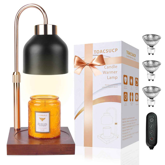 Candle Warmer Lamp with 3 Bulbs, Adjustable Height Dimmable Candle Warmer with Timer, Candle Lamp with Charming Gift Box Ribbon,Birthday Gifts for Women Mom, House Warming Gifts New Home Decor