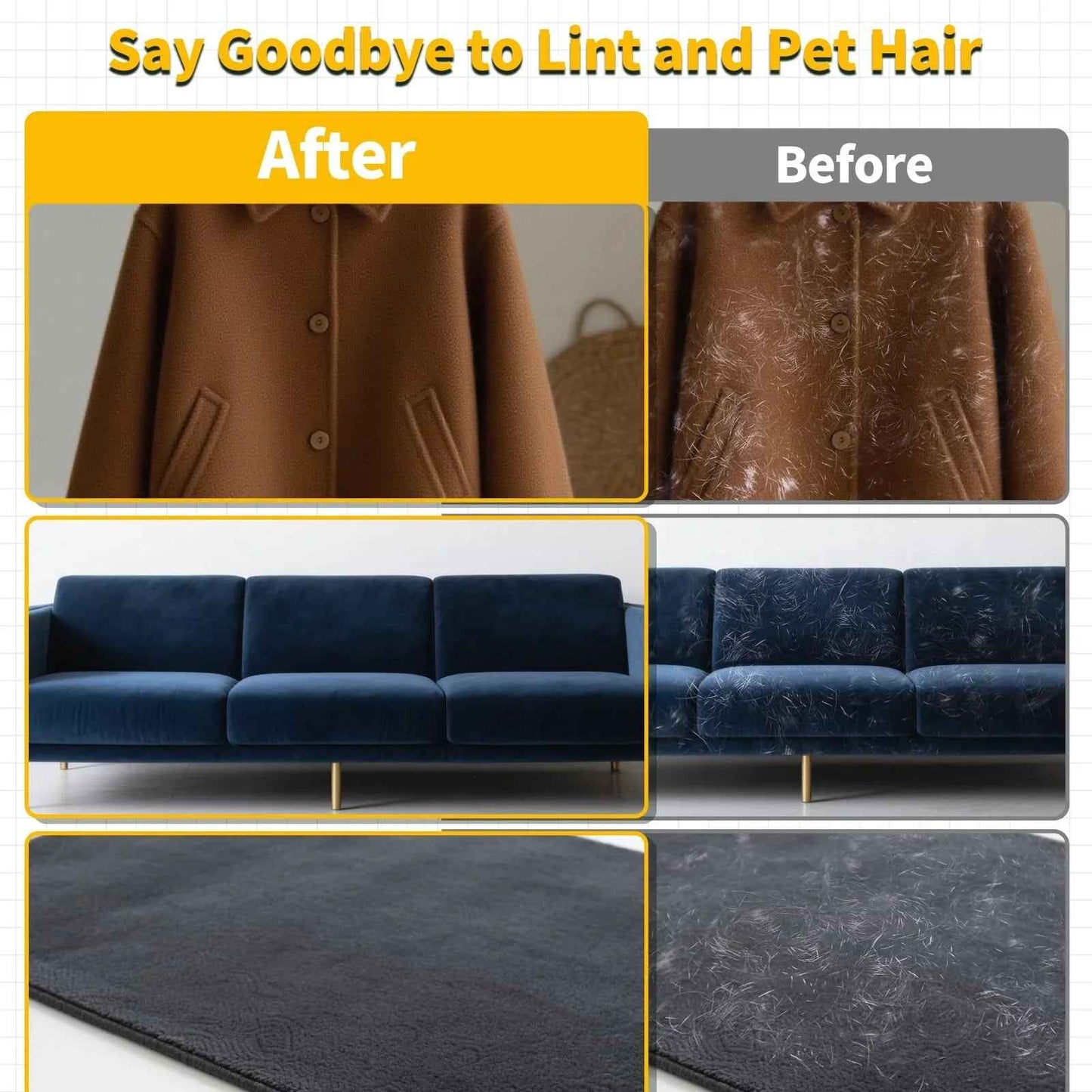 Pet Hair Removal Glove for Dogs & Cats, Newly Upgraded Reusable Electrostatic Pet Hair Gloves, Pet Hair Remover Tool for Clothing, Couch, Carpet, Car Seat