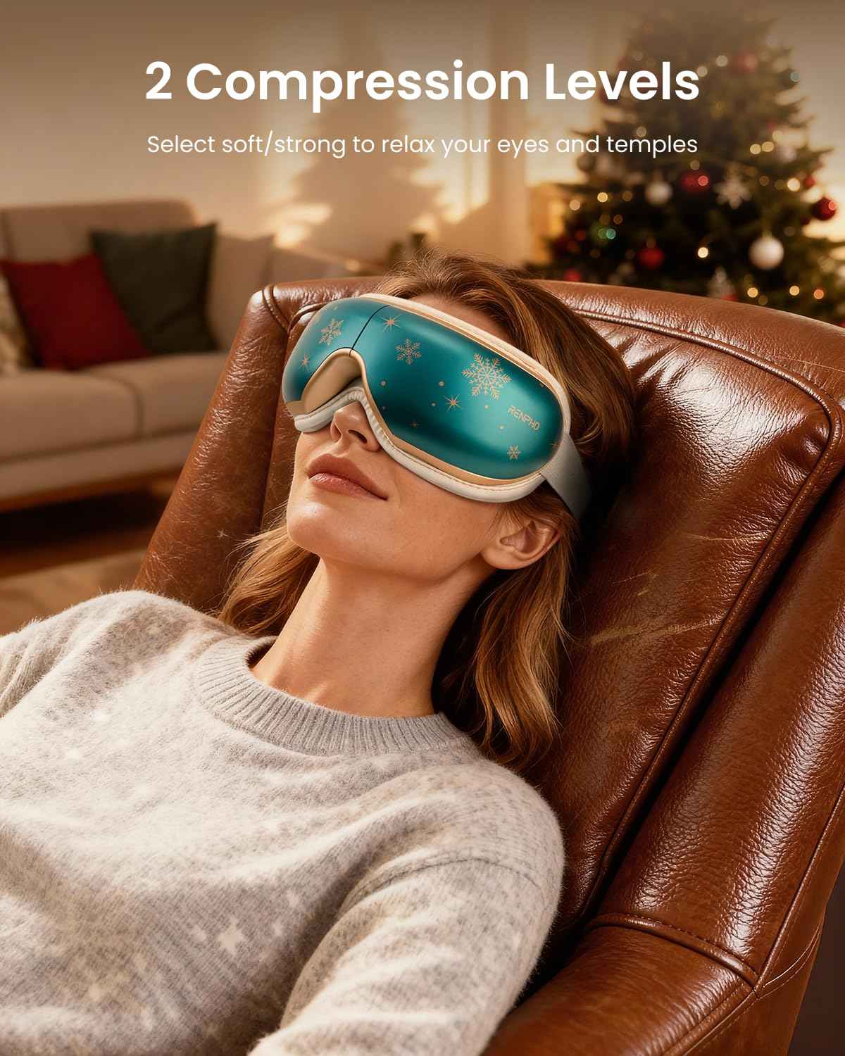 RENPHO Eyeris 1 Eye Massager with Heat, Christmas Birthday Gifts for Women Mom, FSA Eligible HSA Eye Mask for Migraine, Smart Sleep Mask for Dry Eyes Relax, Reduce Strain for Men Dad Her Him
