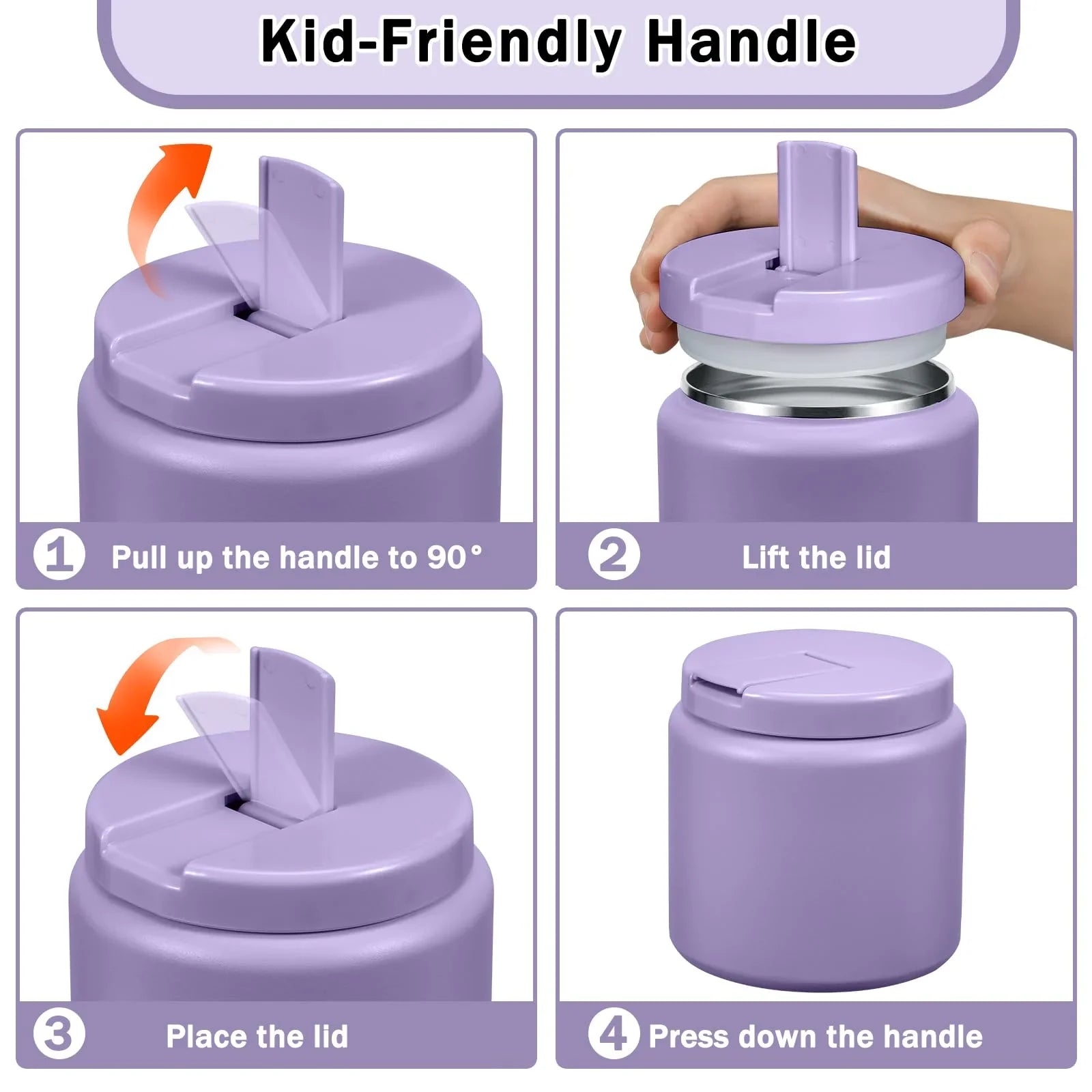 13.5oz Kids Jar for Hot Food, Insulated Vacuum Food Jar with Buckle Lid, Stainless Steel Wide Mouth Leak Proof Insulated Lunch Container for School Picnic Travel, Blue - Jlhbookstore.store