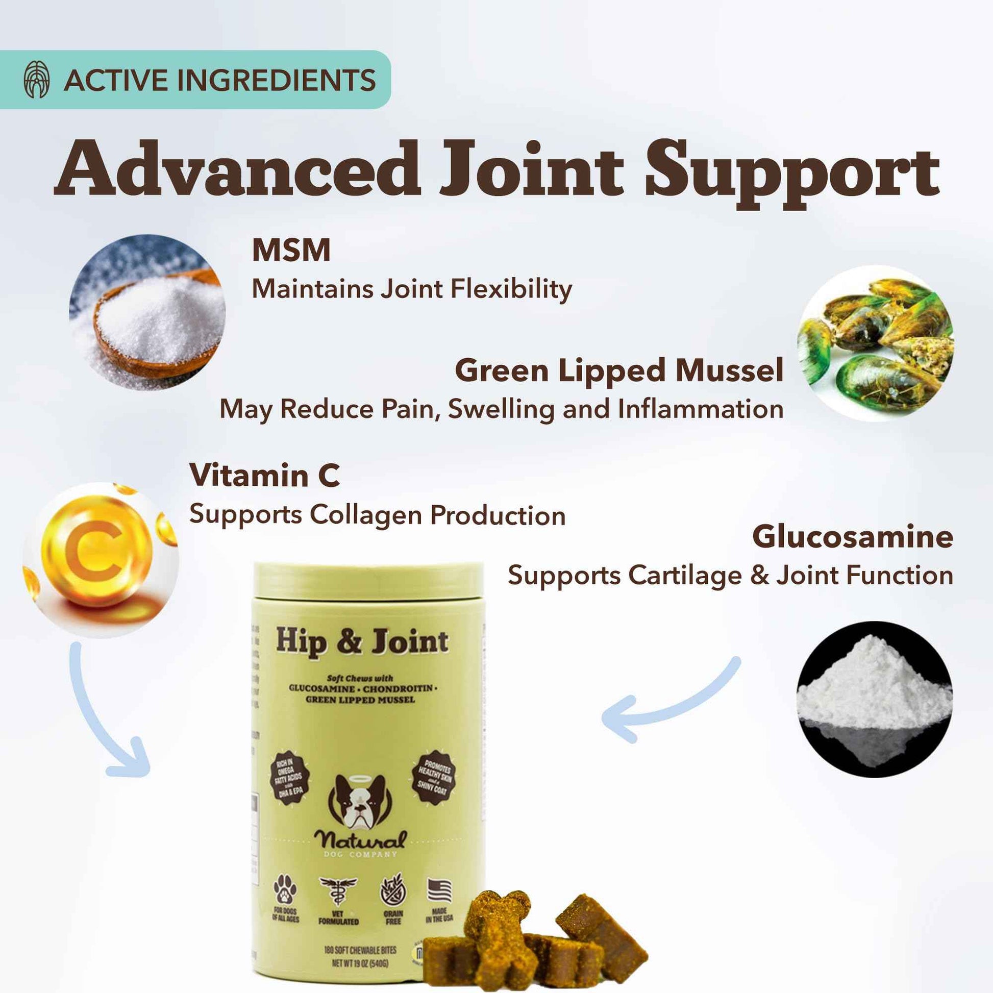 Natural Dog Company Liquid Glucosamine Hip & Joint Oil for Dogs, 16 oz, Extra Strength Cartilage & Joint Support, Helps Mobility and Eases Occasional Stiffness, Dog Vitamins & Supplements