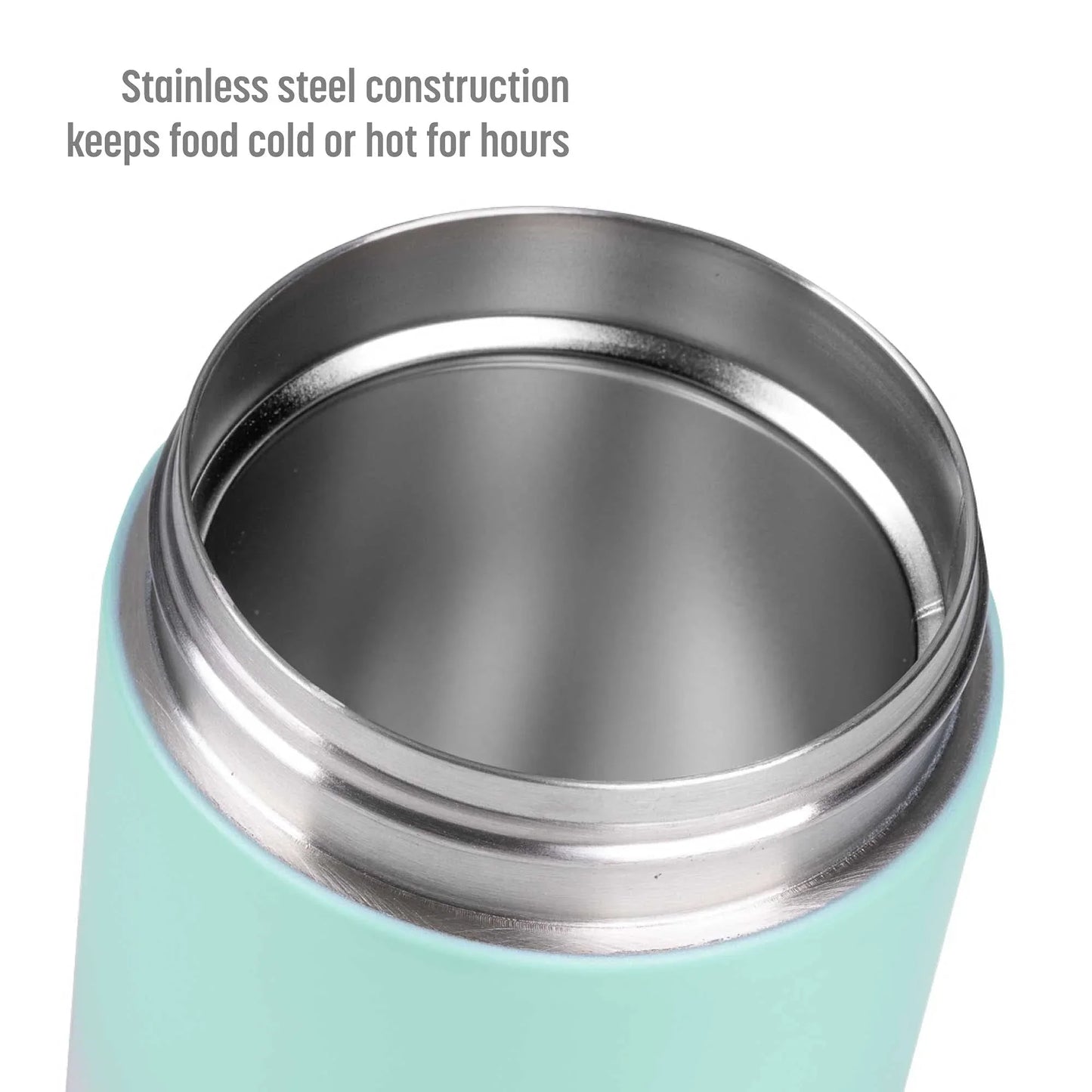 Goodful Stainless Steel Food Jar, Double Wall Vacuum Sealed Insulated Food Storage Container with Carry Handle Lid, 16-Ounce, Gray - Jlhbookstore.store