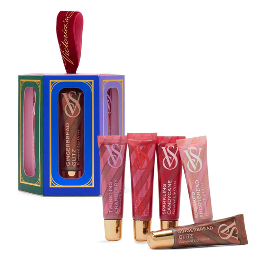 Victoria's Secret Lip Gloss Gift Set, Flavor Favorites, Flavored Lip Gloss Set for Women, Includes 5 assorted Lip Glosses