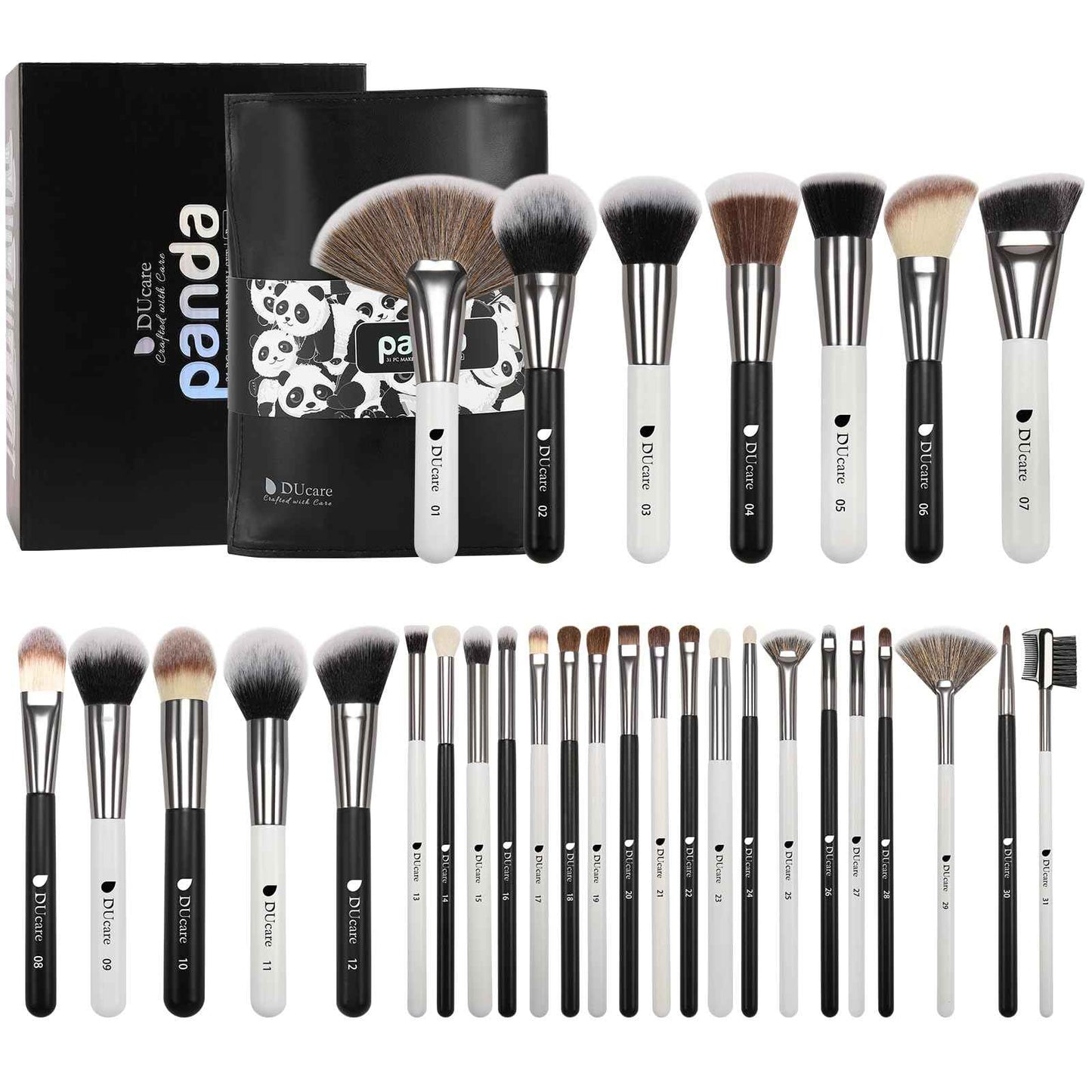 DUcare Professional Makeup Brushes Set 27Pcs Makeup Brush Set Premium Synthetic Kabuki Foundation Blending Face Powder Blush Concealers Eye Shadows Brushes