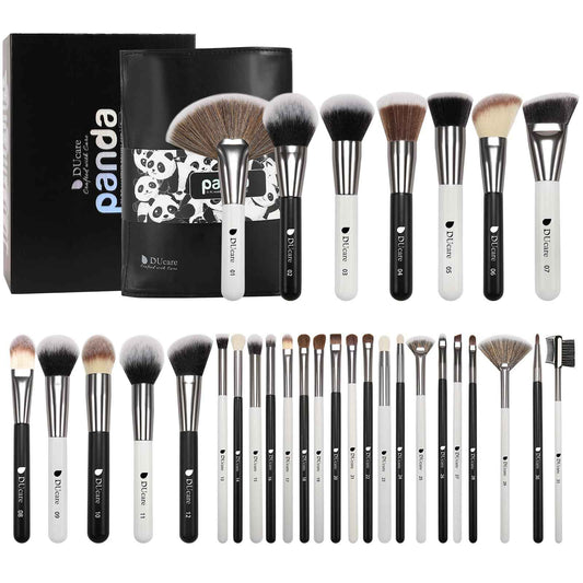DUcare Professional Makeup Brushes Set 27Pcs Makeup Brush Set Premium Synthetic Kabuki Foundation Blending Face Powder Blush Concealers Eye Shadows Brushes