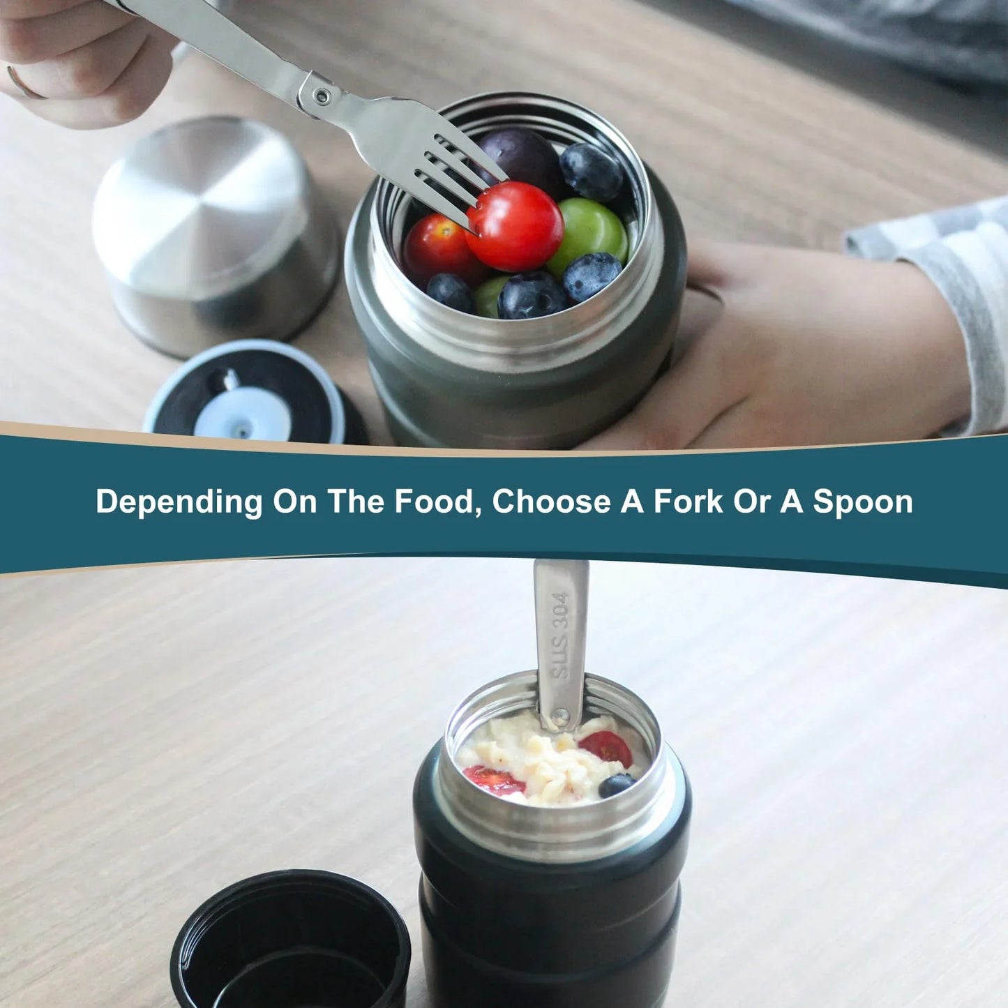 Replacement Spoon and Dinner Forks Compatible with Thermos Stainless King Vacuum-Insulated Food Jar 16 Oz (2 Spoon,2 Dinner Forks) - Jlhbookstore.store