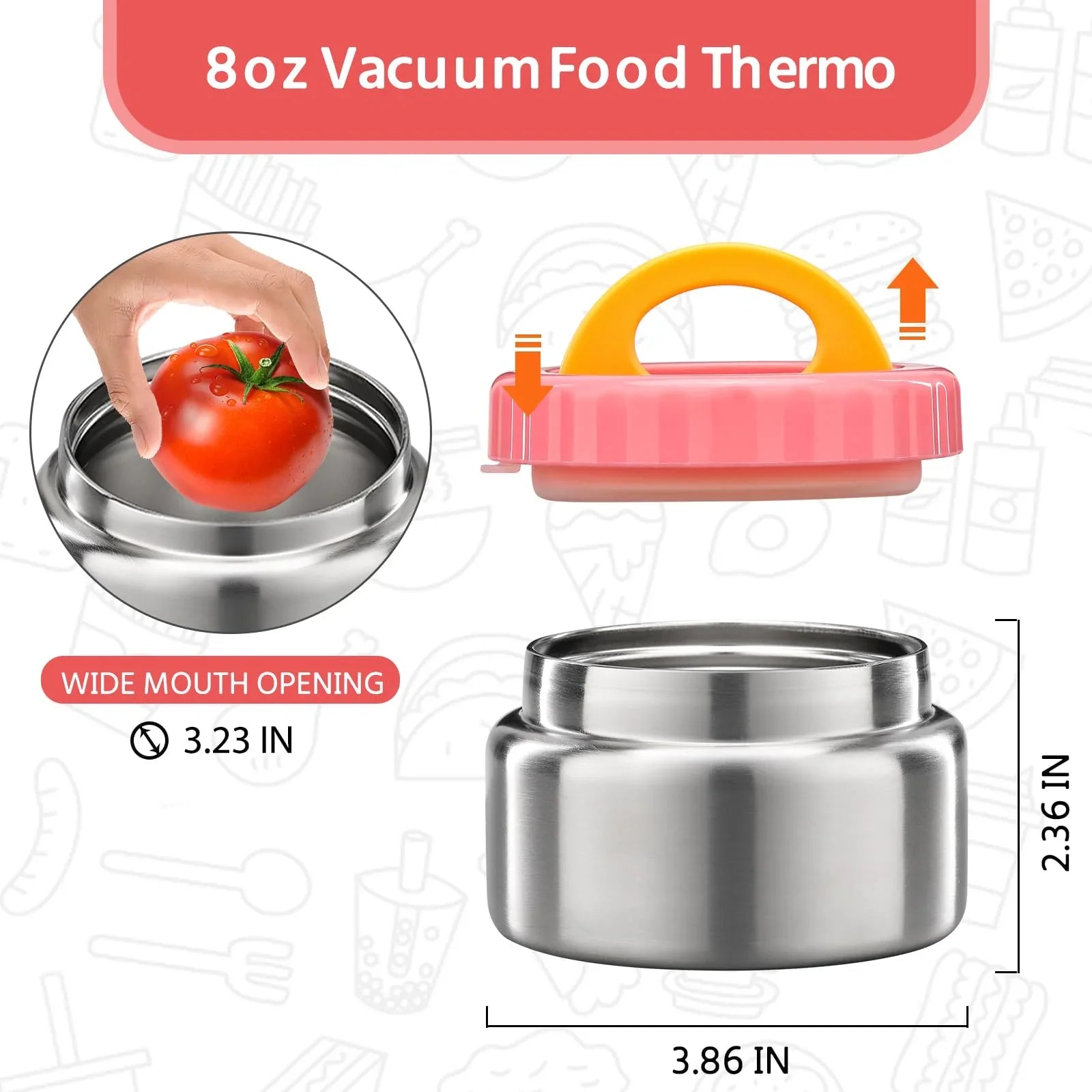 MAISON HUIS 8oz Soup Thermo Wide Mouth Vacuum Insulated Thermo Jar, Leak Proof Stainless Steel Food Container for Hot&Cold Food Kids Lunch Soup for School Travel (Green) - Jlhbookstore.store