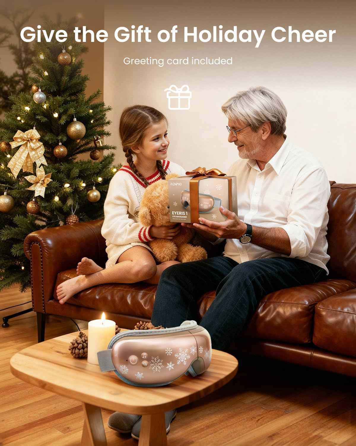 RENPHO Eyeris 1 Eye Massager with Heat, Christmas Birthday Gifts for Women Mom, FSA Eligible HSA Eye Mask for Migraine, Smart Sleep Mask for Dry Eyes Relax, Reduce Strain for Men Dad Her Him