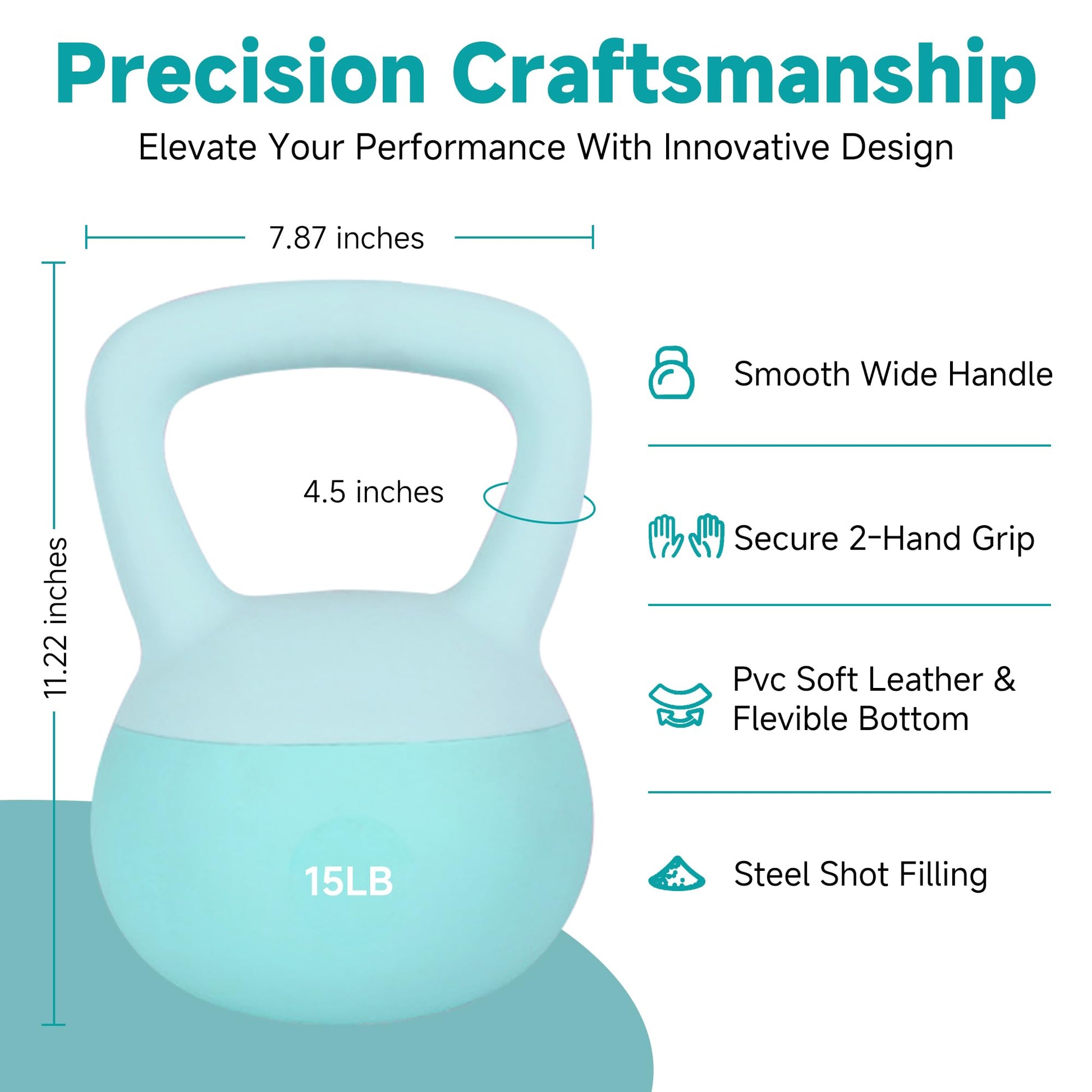 Leikefitness Soft Kettlebells,Steel Shot Filled Weights for Women and Men,Color Coded Anti Slip Soft Kettlebells,Home workout jlhbookstore.store